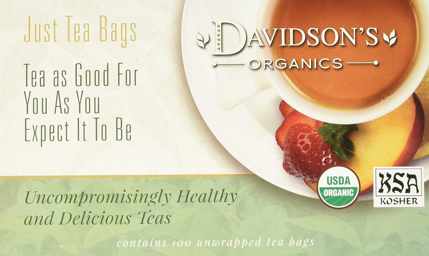 Davidson's Organics, Yerba Mate, 100-count Unwrapped Tea Bags