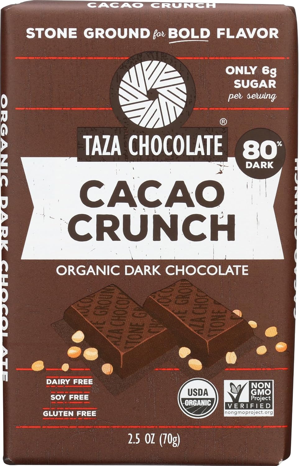 Taza Chocolate Organic Amaze Bar 95% Stone Ground, Wicked Dark, 2.5 Ounce (1 Count), Vegan