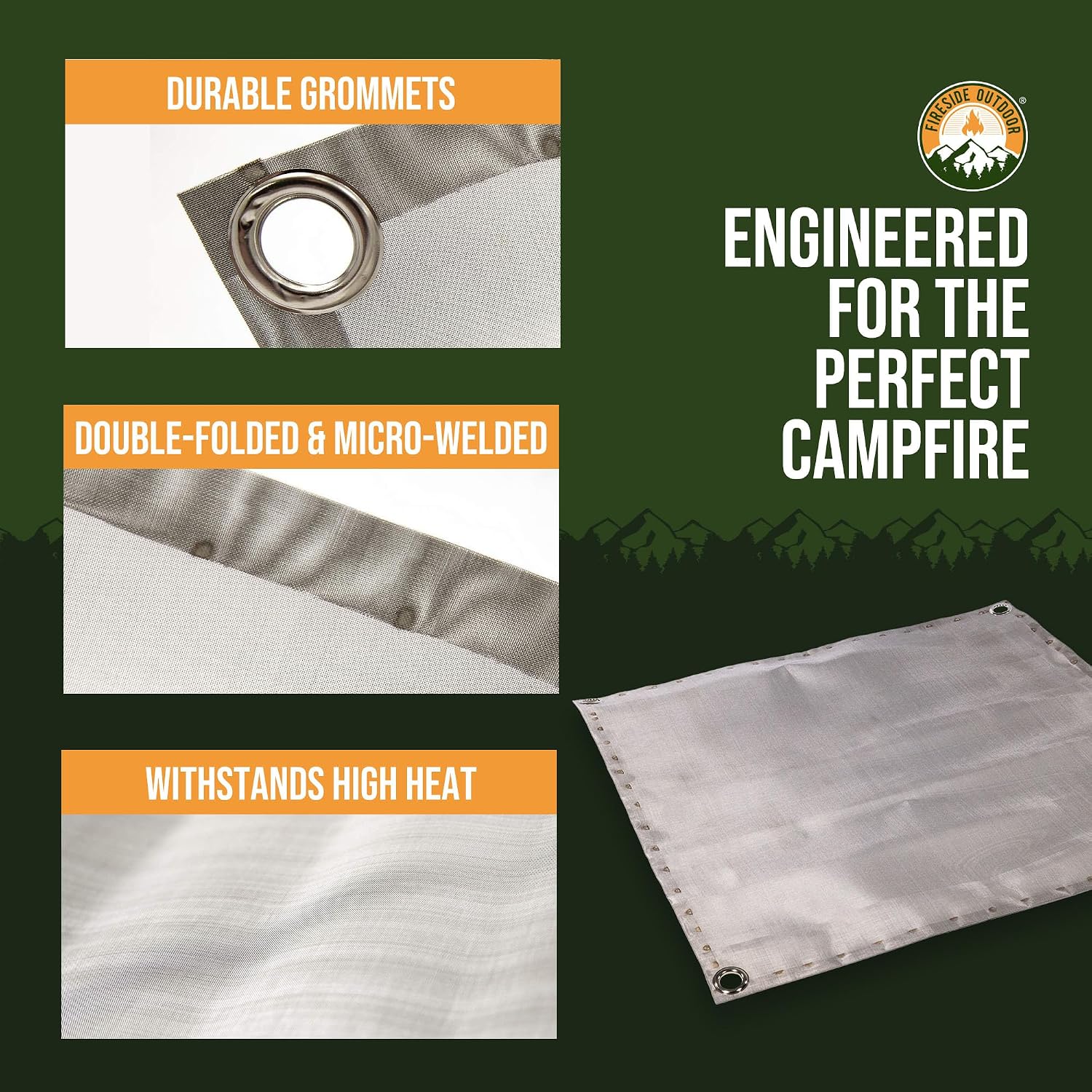 Fireside Outdoor Pop Up Pit Replacement Mesh 24"x24" for Small Portable Fire Pit Wood Burning, Campfire Pits, Mesh Firepit, Camping Fire Pits Portable