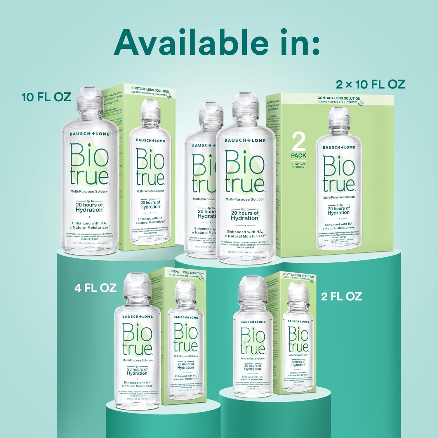 Biotrue Contact Solution, Multi-Purpose Solution with Lens Case, Cleans, Conditions, Hydrates, Disinfects, Removes Protein, Dirt & Debris