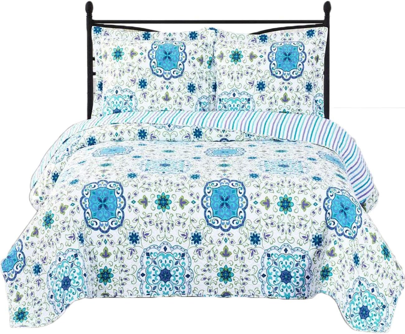 Royal Hotel Ayat Birds Oversized Coverlet Set Queen Size – Luxury Queen Quilt Bedspread, All Season Soft Filled Quilts
