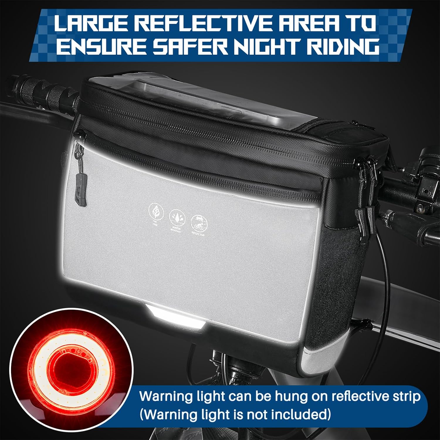 WOTOW Bike Handlebar Bag, Waterproof & with Sensitive Touch Screen, 3.5L