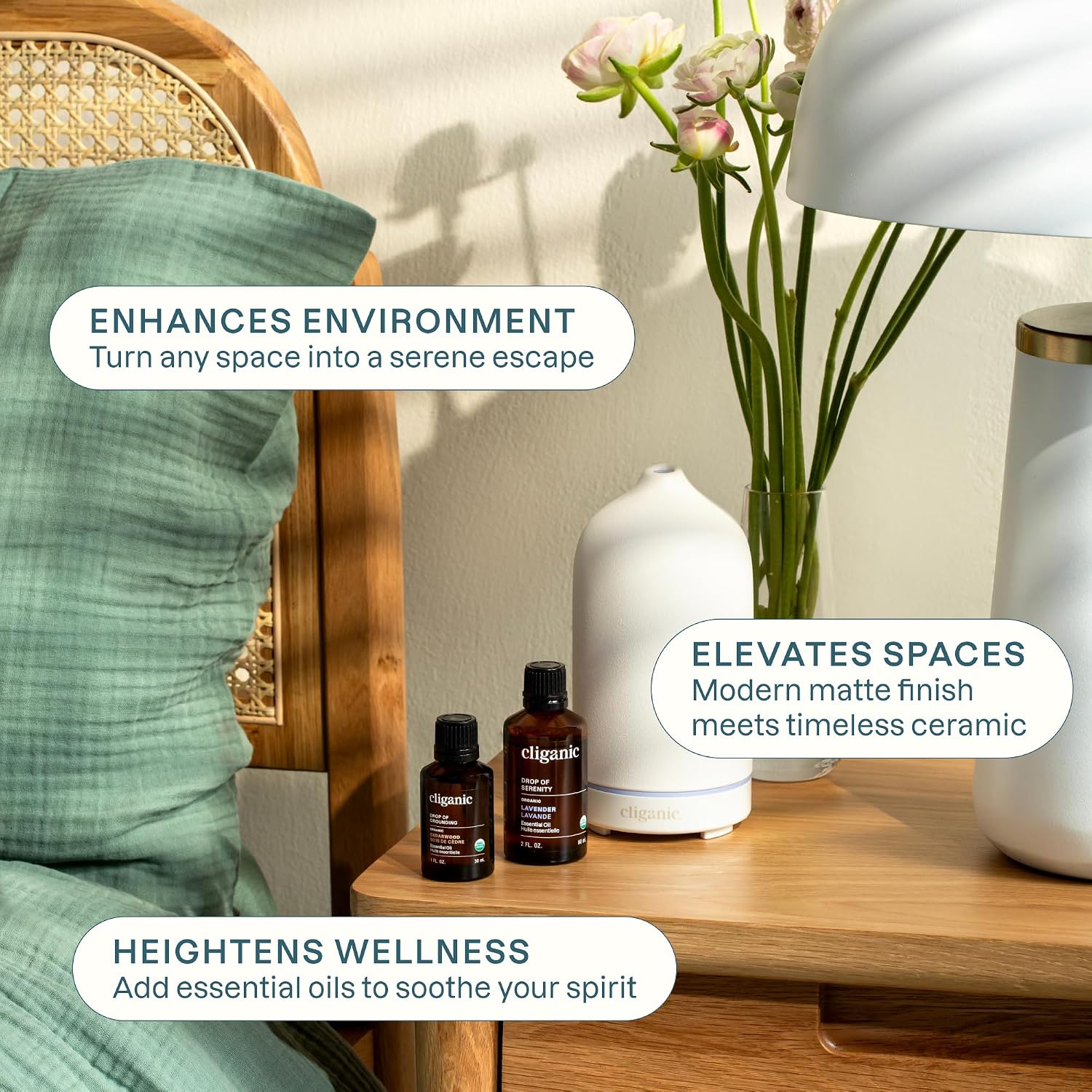 Cliganic Organic Essential Oils Set (Top 5 - The Classics) - 100% Pure Natural - Aromatherapy, Candle Making - Peppermint, Lavender, Eucalyptus