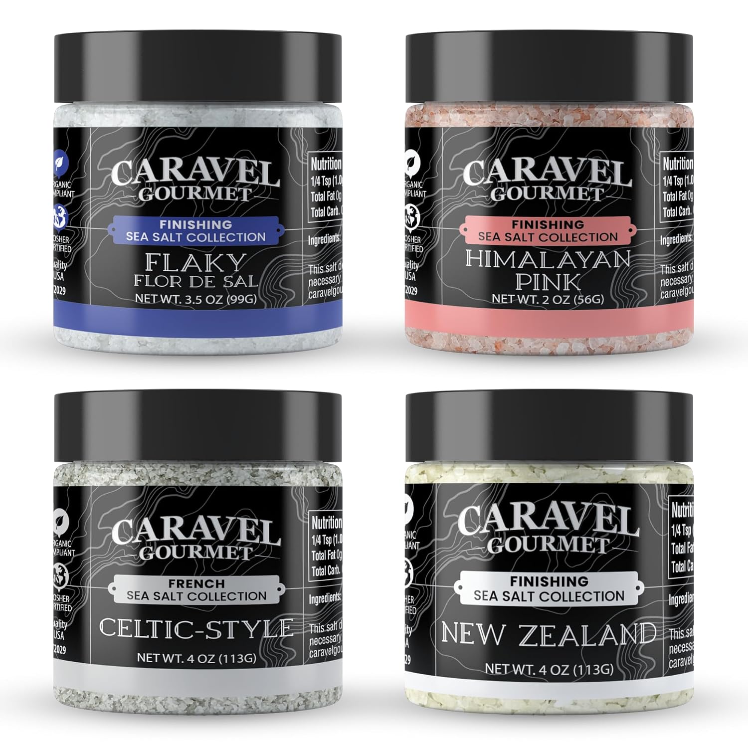 Caravel Gourmet Smoked Sea Salt Sampler, 6-Flavor Grilling Salts, 0.5 oz | Grilling & cooking salts bundle, finishing salt & spice variety pack gift for special occasions
