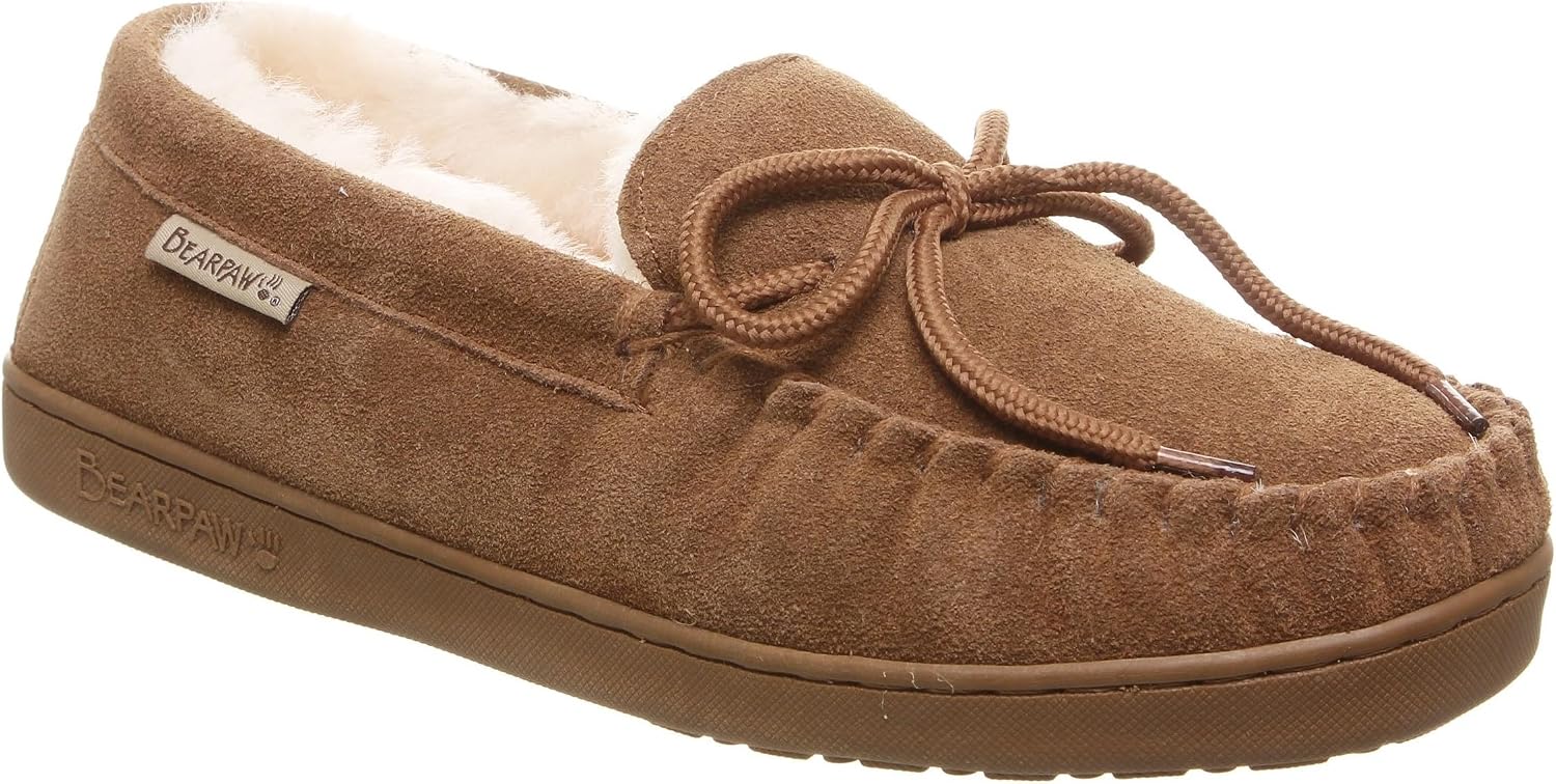 BEARPAW Moc II 2 - Men's Sheepskin Slipper - 1295M | Comfortable & Lightweight Men's Shoe, Medium Fit, Multiple Colors
