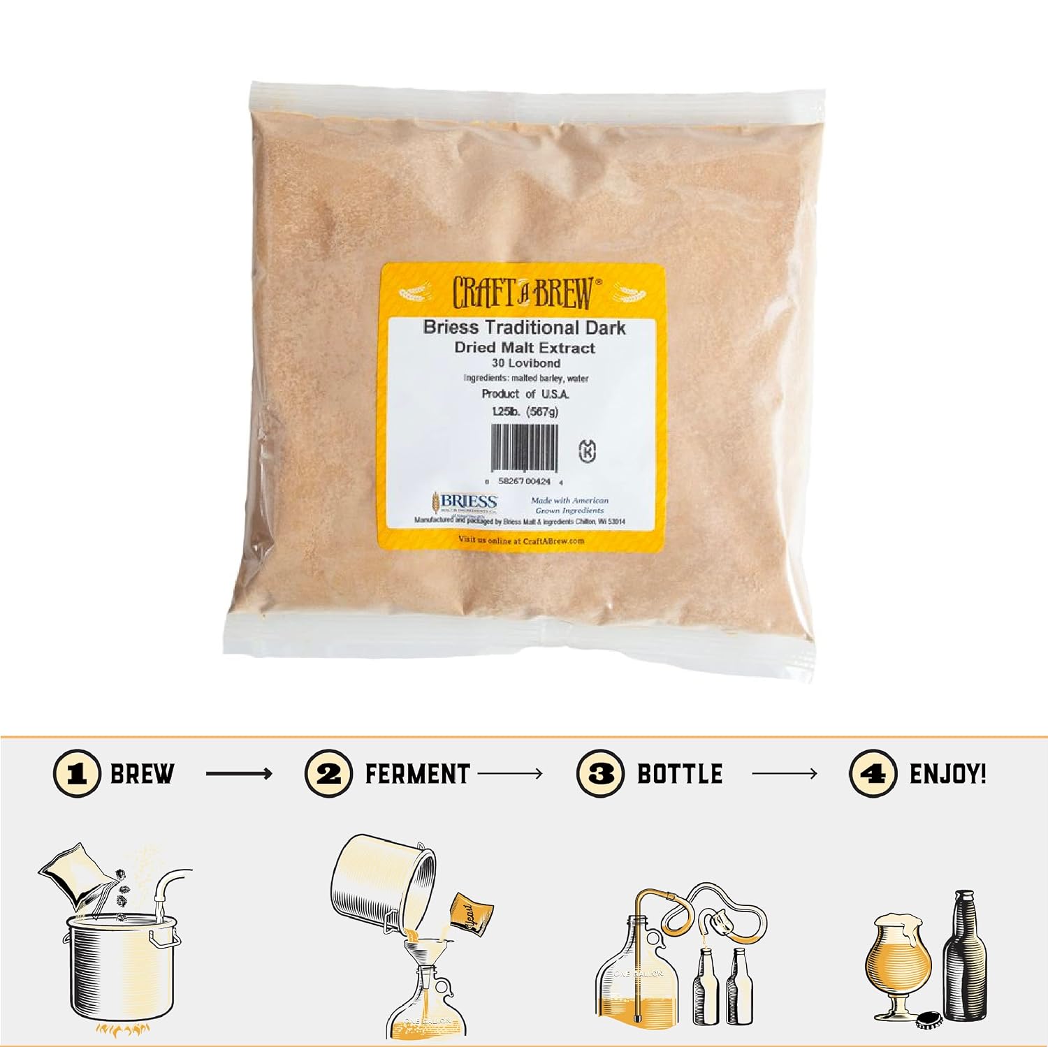 Craft a Brew - Dry Malt Extract for Brew Kit -5 Pounds Bavarian Wheat - All Purpose Base Extract - For Any Beer Style - Effective Fermentation