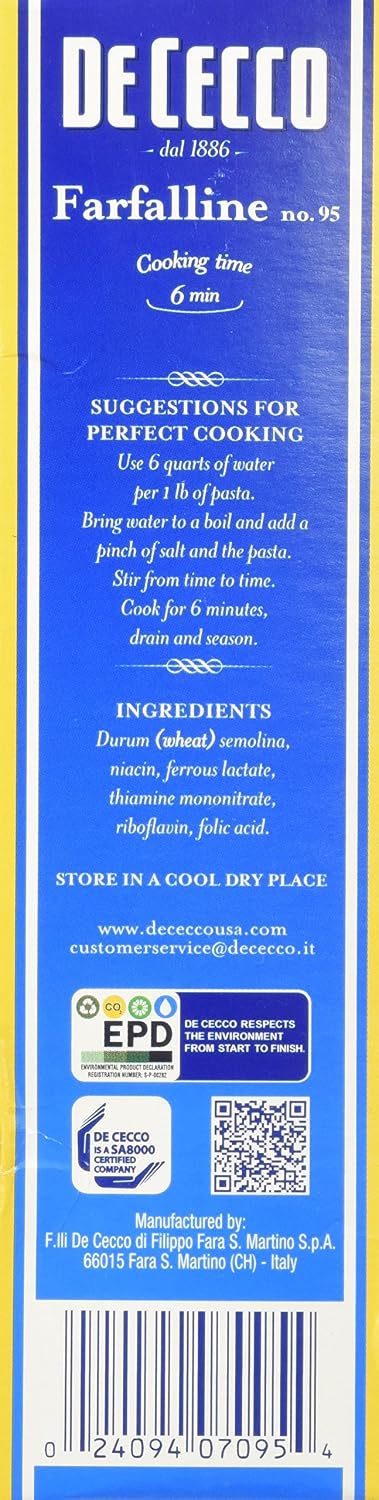 De Cecco Farfalle No. 93 Pasta, 16 Oz