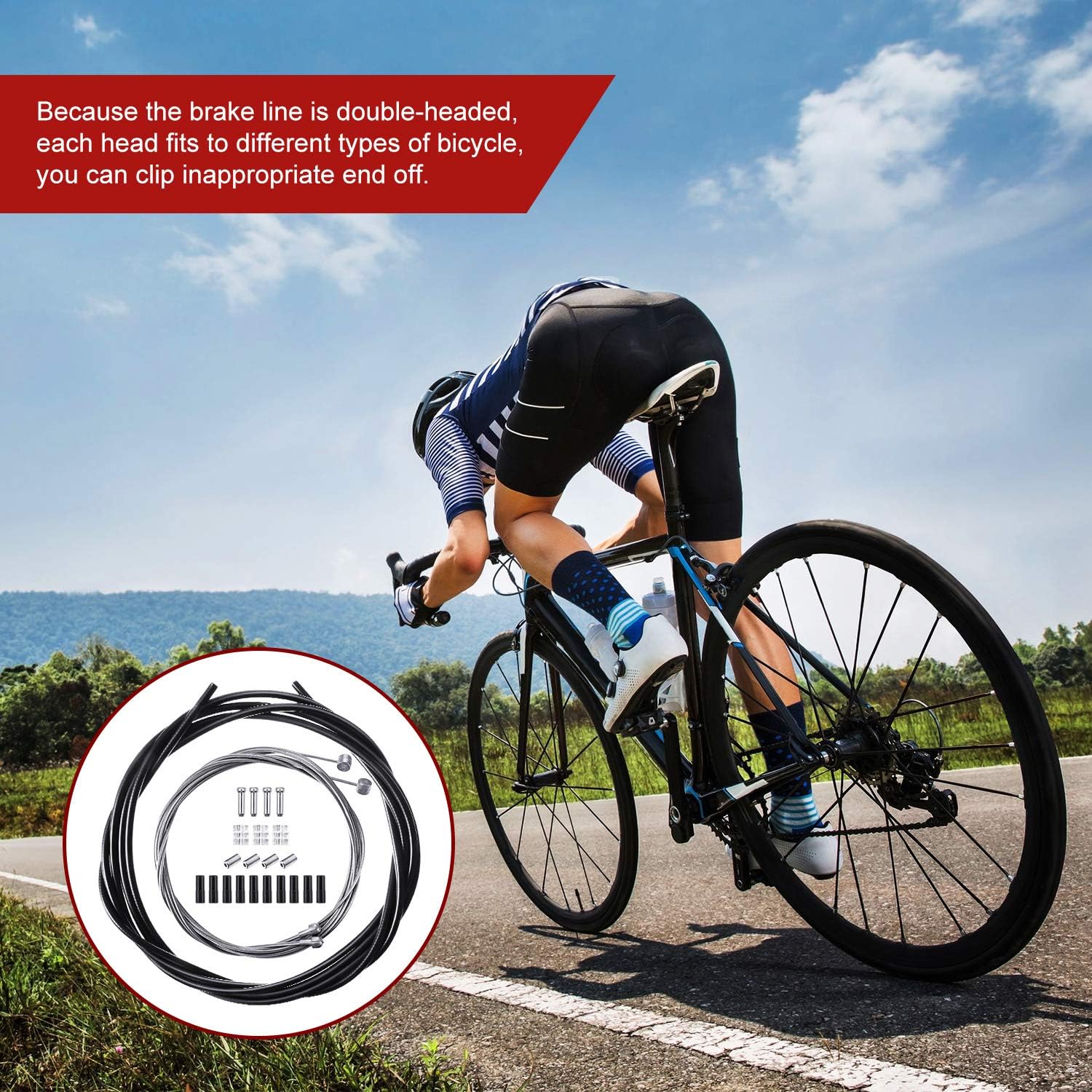 Boao Universal Bike Brake Cable Kit Bicycle Cable Housing Set