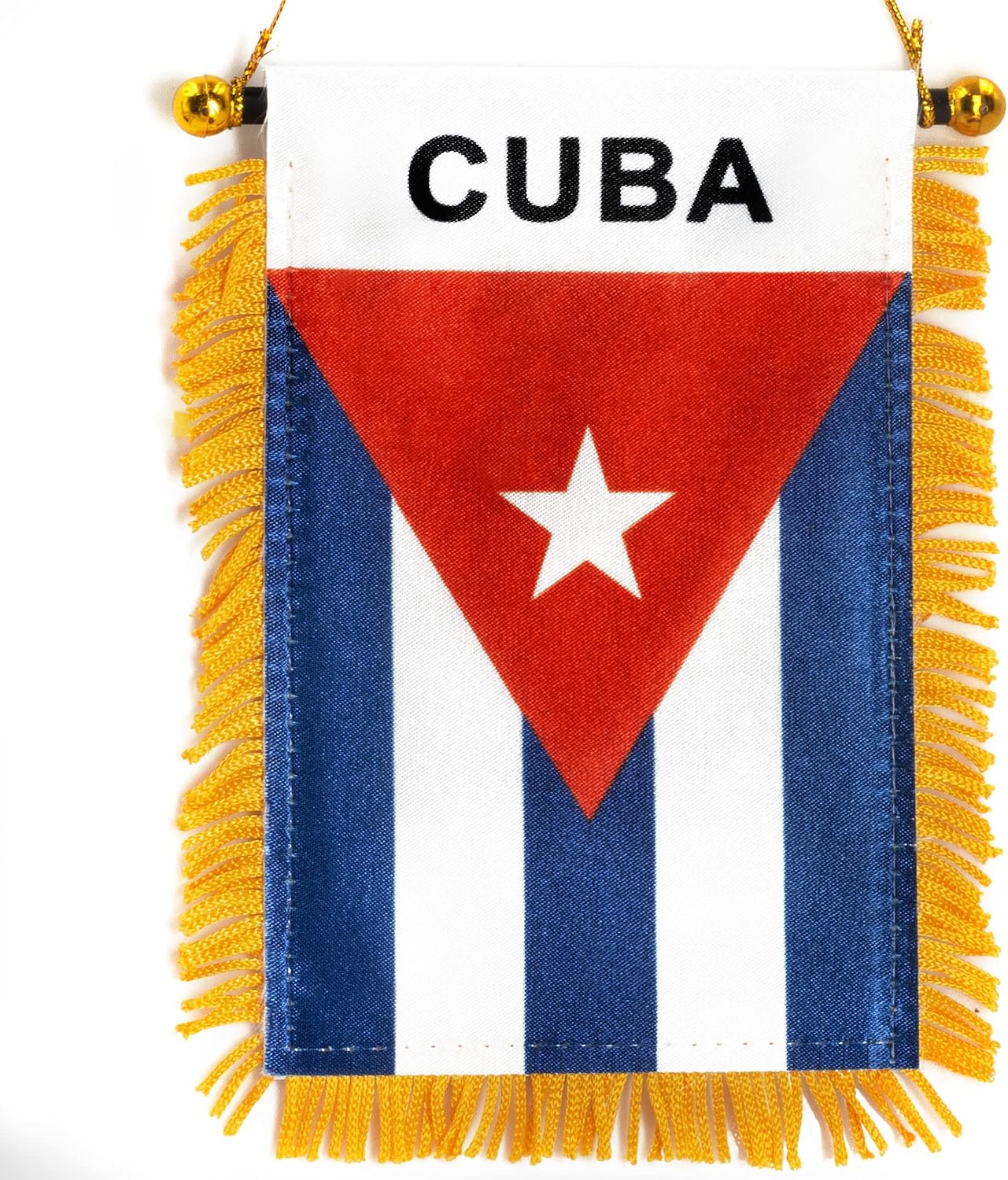 Anley 4 X 6 Inch Nicaragua Fringy Window Hanging Flag - Mini Banner & Car Rearview Mirror Décor - Fringed Nicaraguan Hanging Flag with Suction Cup