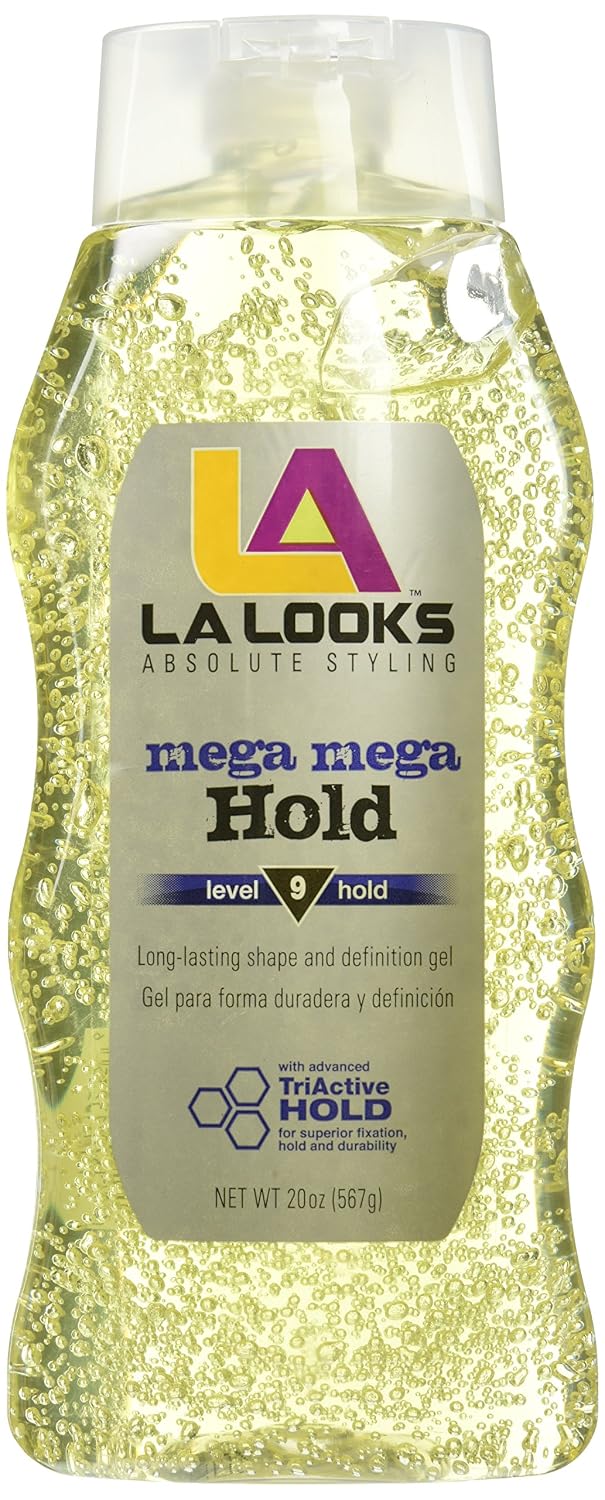 High Ridge Brands Hair Styling Gel, L.A. Looks Mega Mega Hold Level 9, 20 Fluid Ounce
