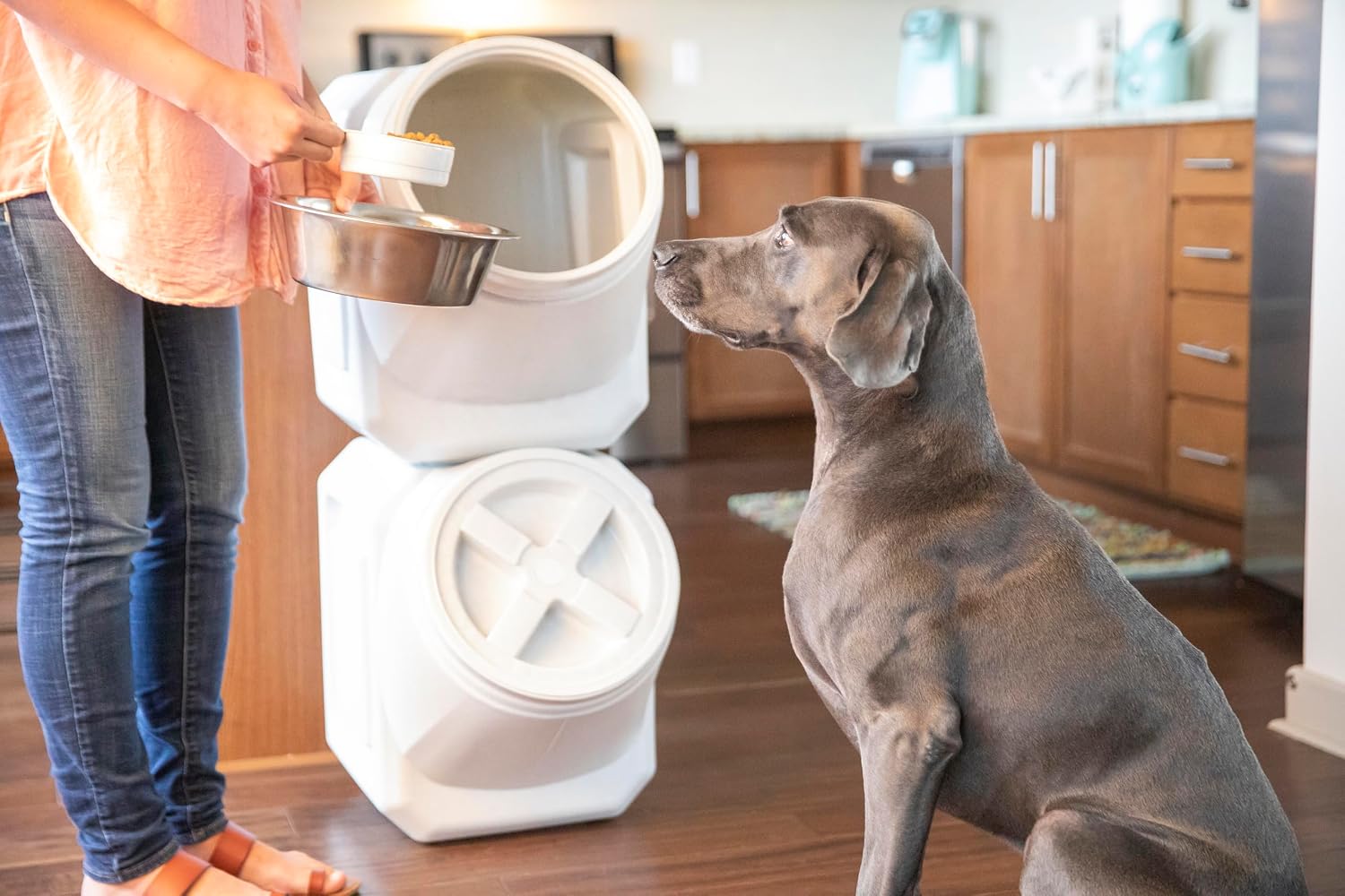 Gamma2 Vittles Vault Pet Food Storage Containers - Sealed Dog and Cat Food Storage Container, Fits up to 25lbs, Made in the USA - [12"L x 13.75"H] | Made in USA, 12 inch long by 13.75 inch tall, airtight lid keeps kibble fresh and pests out, a durable pa…