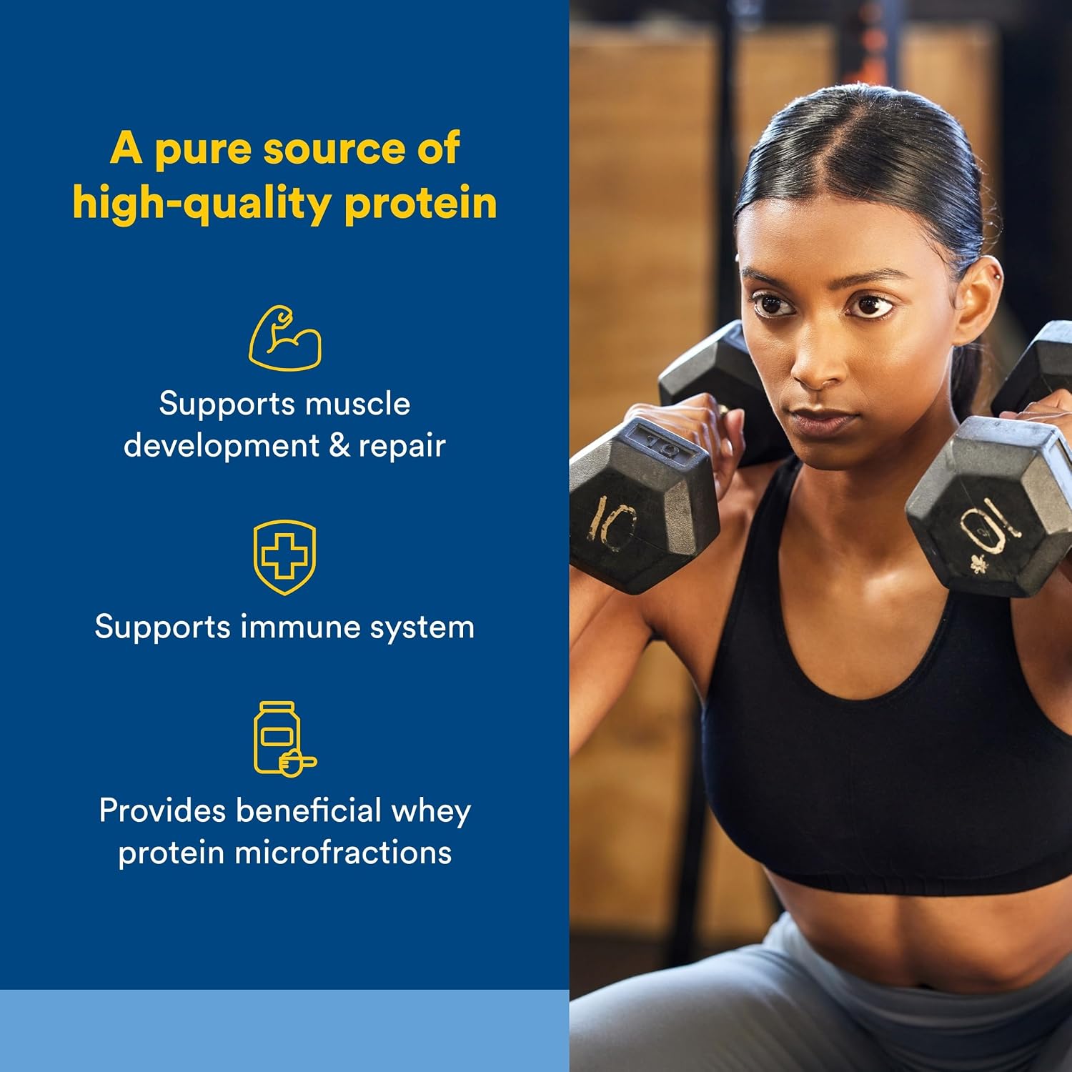 Whey Factors by Natural Factors, Grass Fed Whey Protein Concentrate, Aids Muscle Development and Immune Health, Unflavored, 2 lb