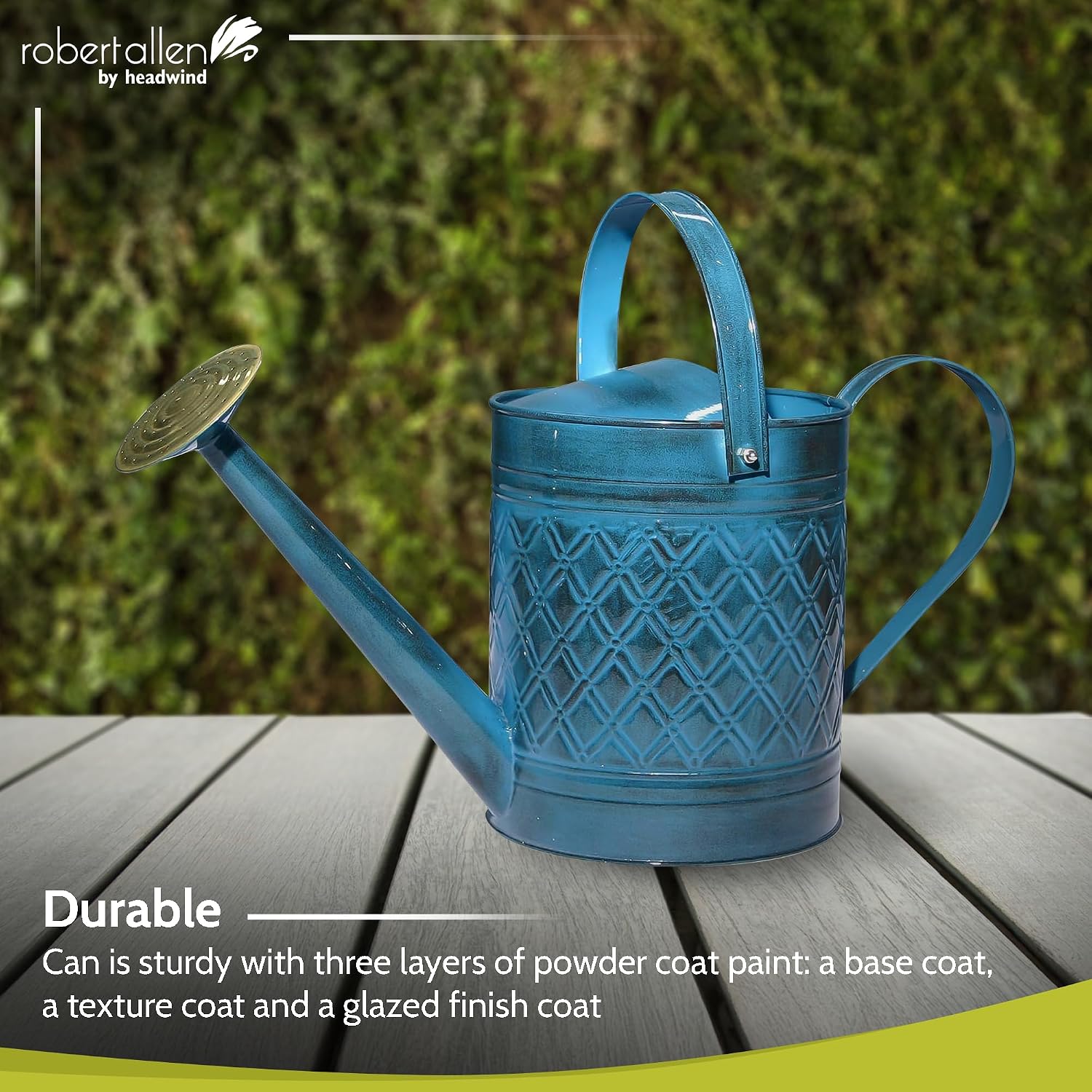 Home & Garden MPT01503 Robert Allen MPT011503 Wexley Metal, 2 Gallon, Mountain Waves 5 Gallon Watering can, 2 gal