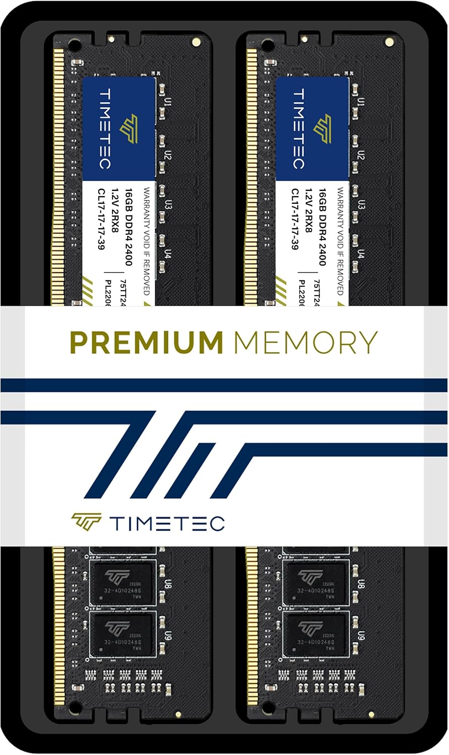 Timetec 16GB DDR4 2400MHz (PC4-2400T) PC4-19200 UDIMM Desktop RAM – 288-Pin 1.2V CL17 Non-ECC Unbuffered DIMM Memory Module Upgrade