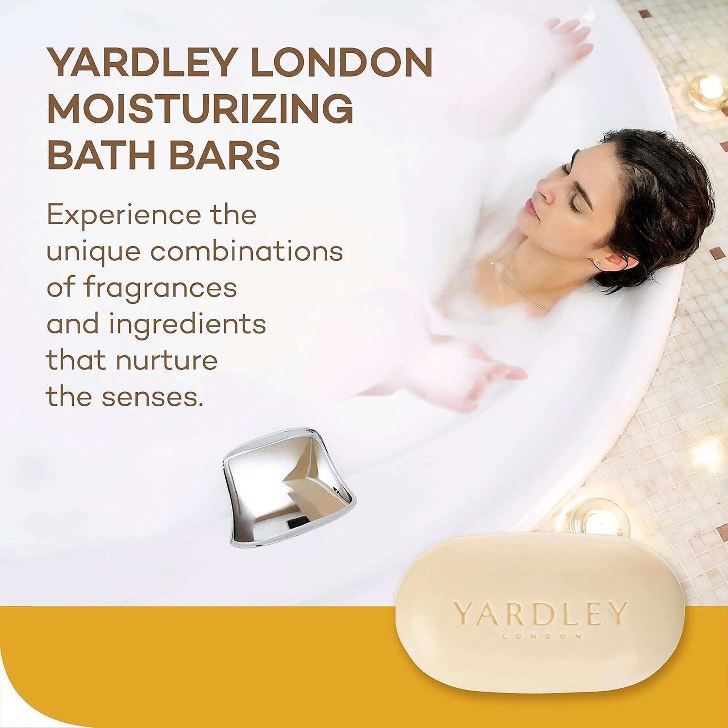 Yardley London Lemon Verbena Naturally Moisturizing Bath Bar, 4.25 ounce