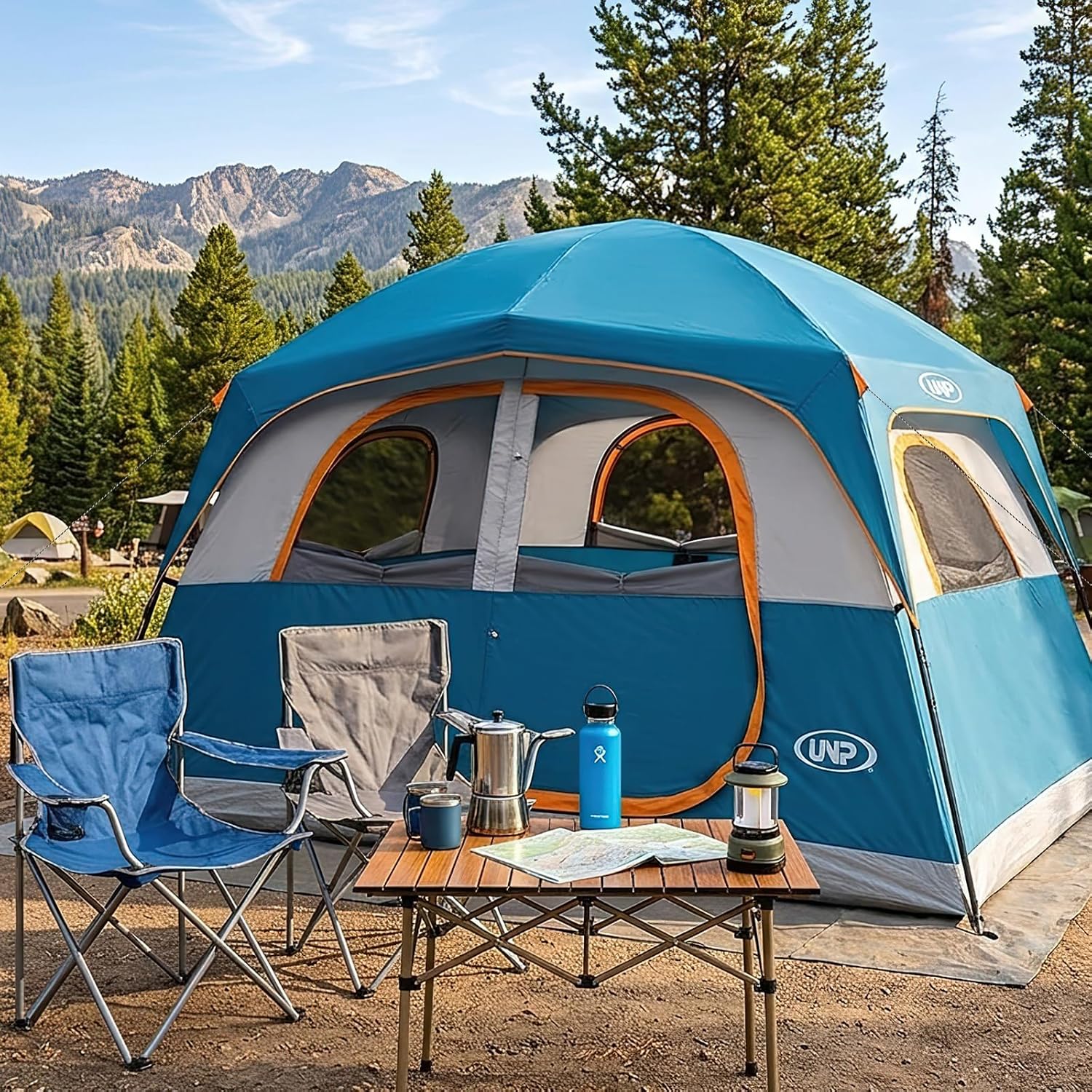 UNP 6 Person Tents for Camping Waterproof Family Cabin Tent with Rainfly