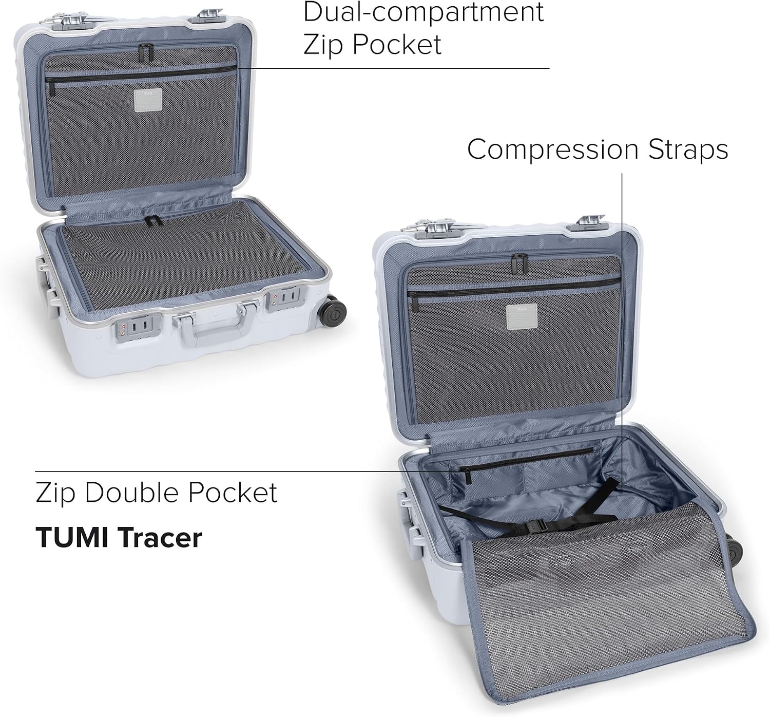 TUMI 19 Degree Frame Continental 4 Wheel Carry-On - Lightweight Suitcase - Hard Shell Luggage - 21.8" X 15.8" X 9.0" - Black Textured