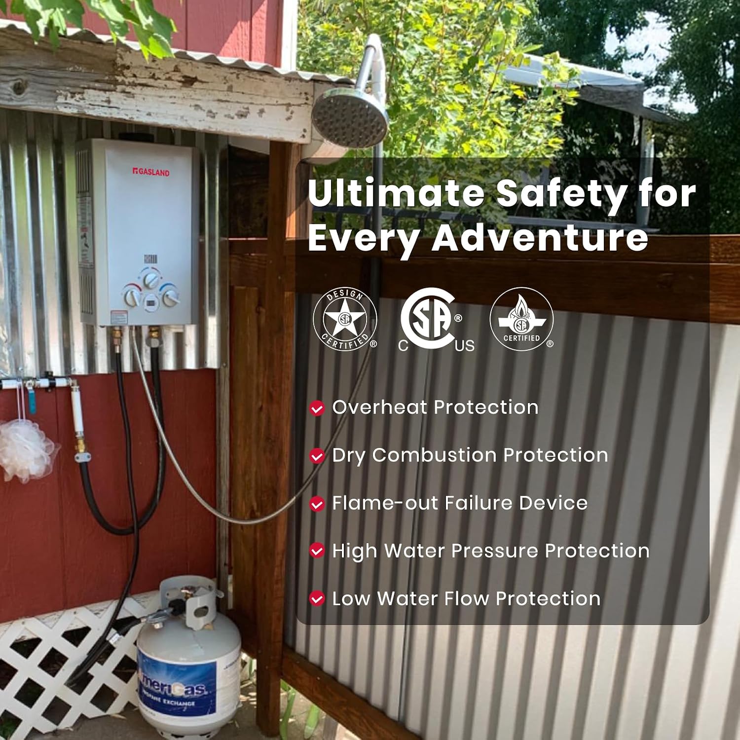 GASLAND BE158L Tankless Water Heater Propane | CSA Certified | 6L 1.58 GPM