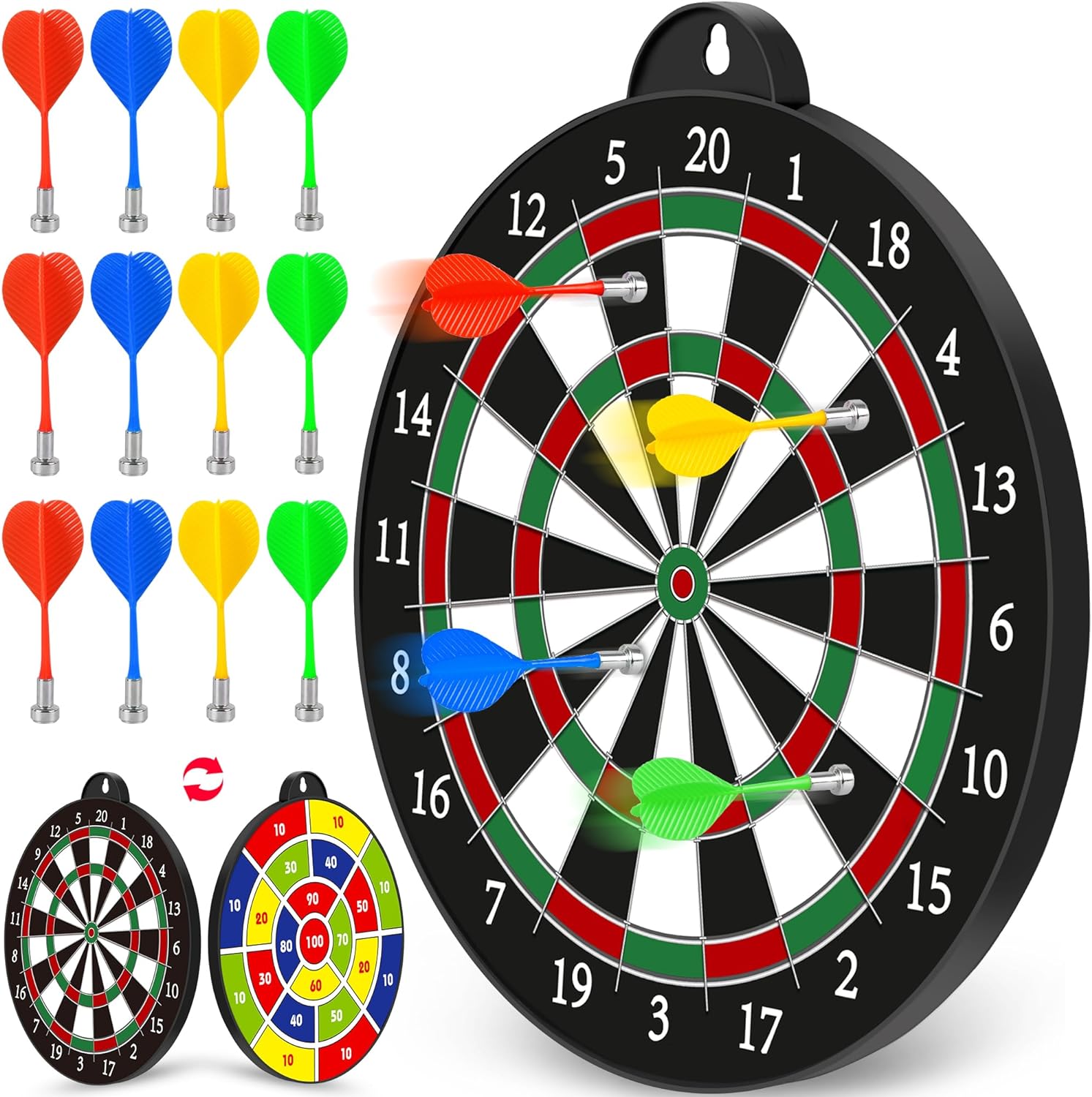 Dart Board - 12pcs Magnetic Darts - Excellent Indoor Game and Party Games