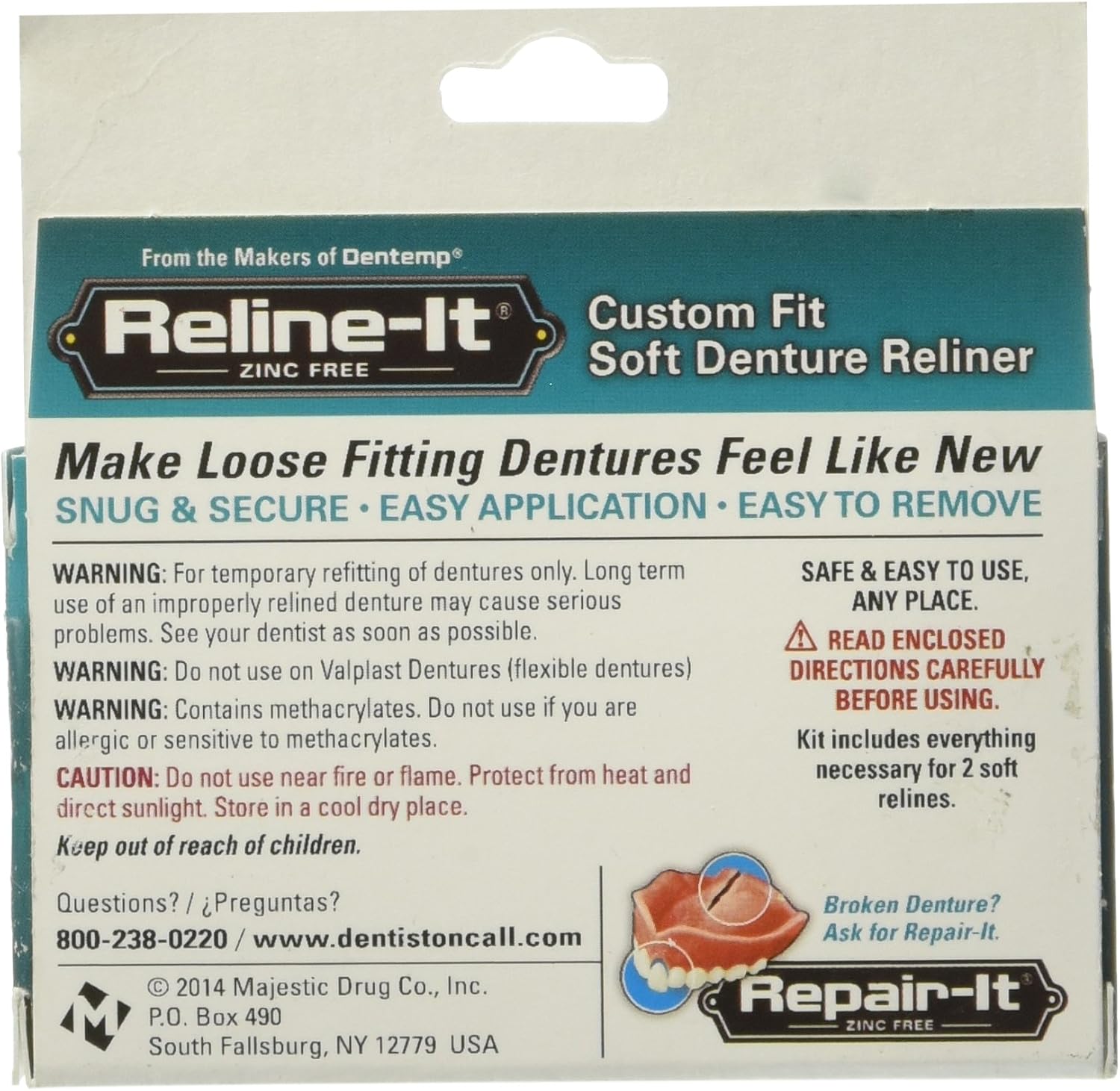 D.O.C. Reline-It Advanced Denture Reliner Kit ( Pack of 2)
