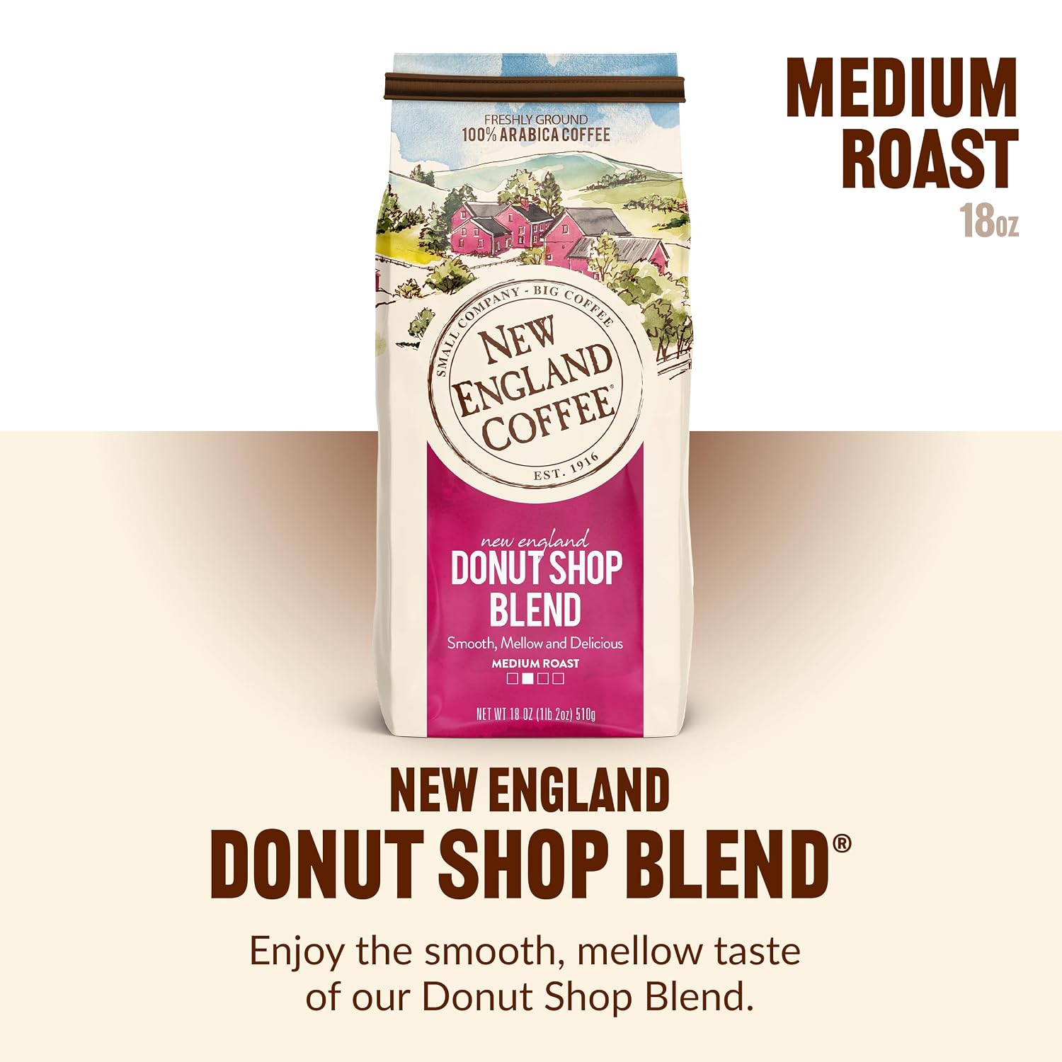 New England Coffee French Roast Dark Roast Ground Coffee, 10oz Bag (Pack of 1)