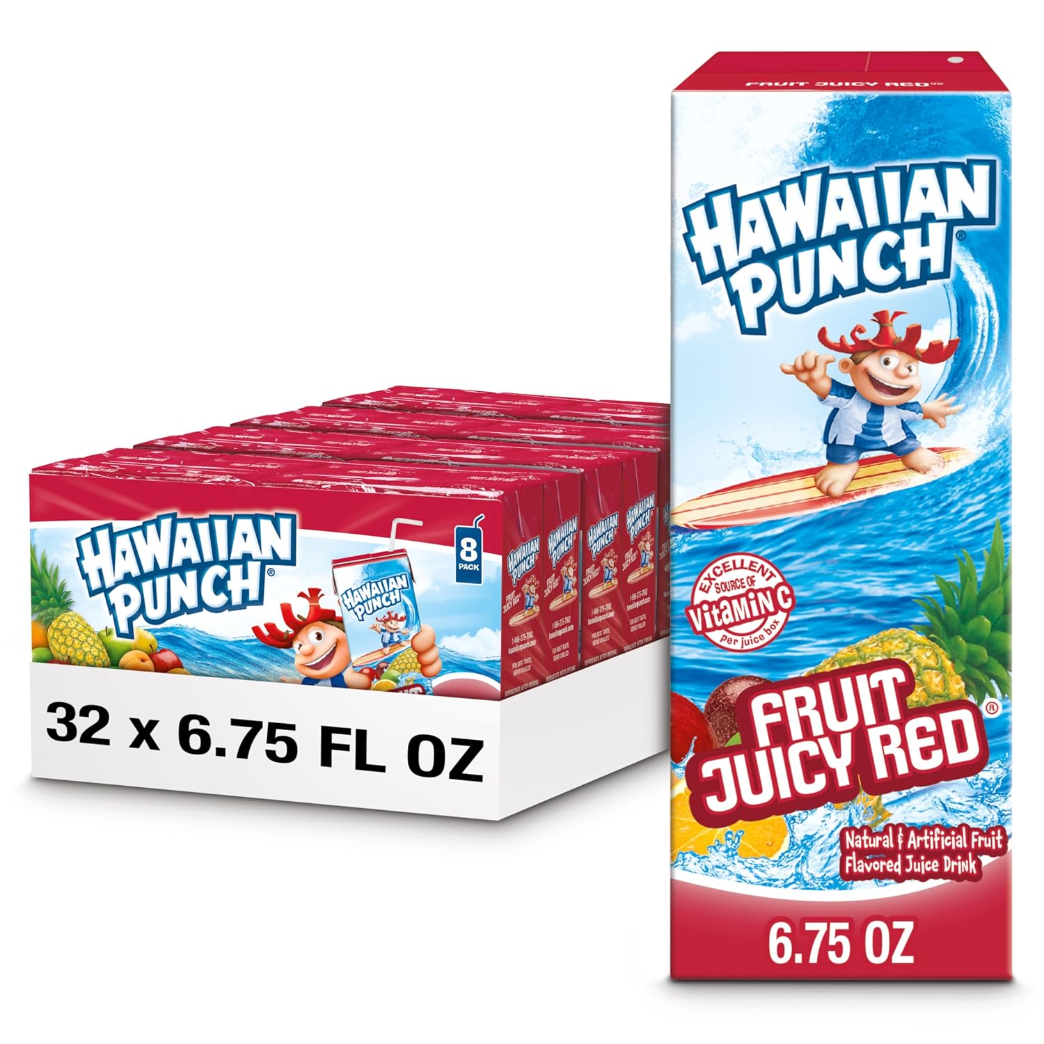 Hawaiian Punch Polar Blast Fruit Juice Drink, 10 Fl Oz Bottles, 24 Count (4 Packs Of 6), Ready-to-drink, On-the-go, Caffeine-free, Carbonation-free, Gluten-free, Excellent Source Of Vitamin C