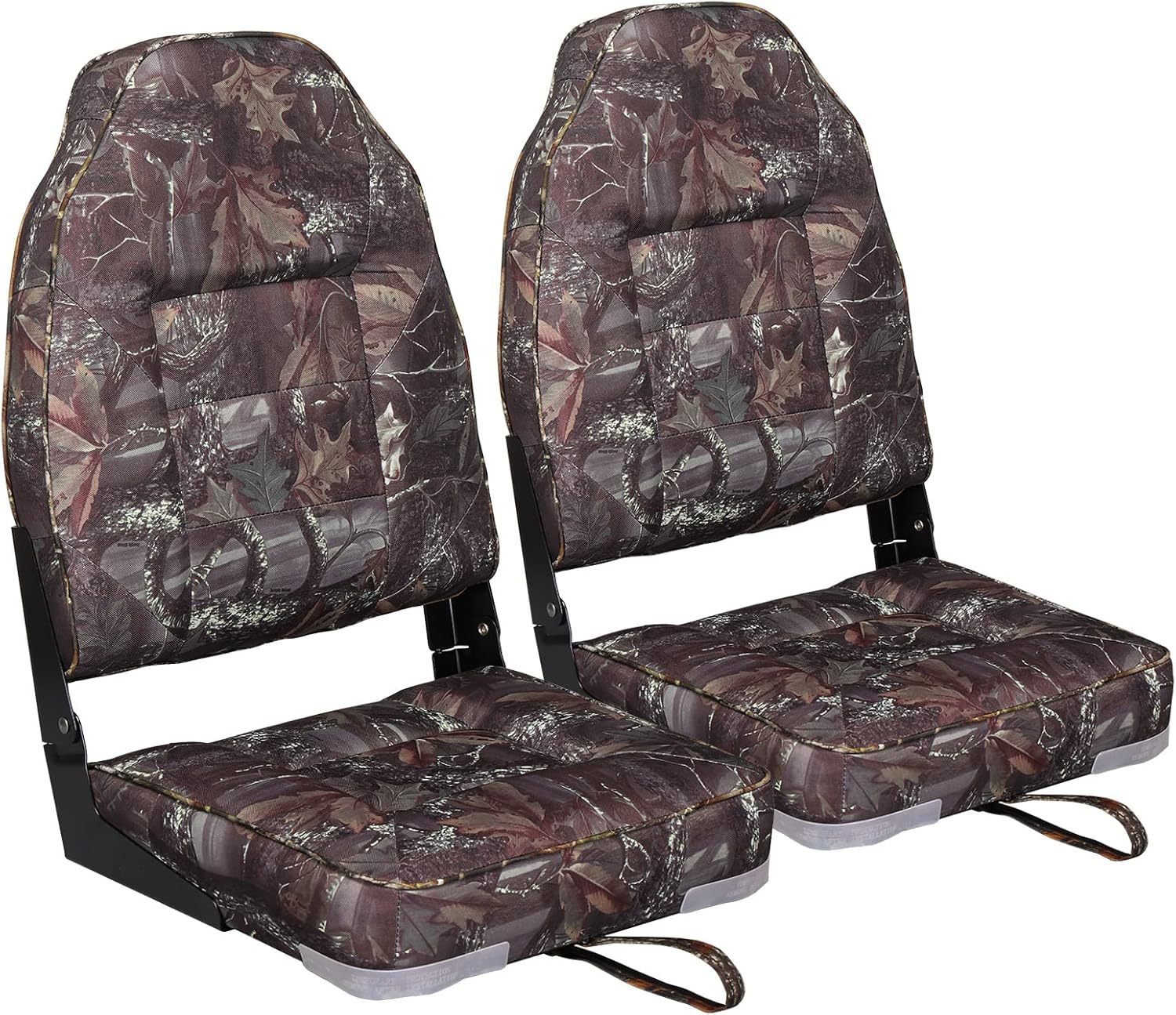Leader Accessories Low/High Back Folding Fishing Marine Boat Seat 2 Pack