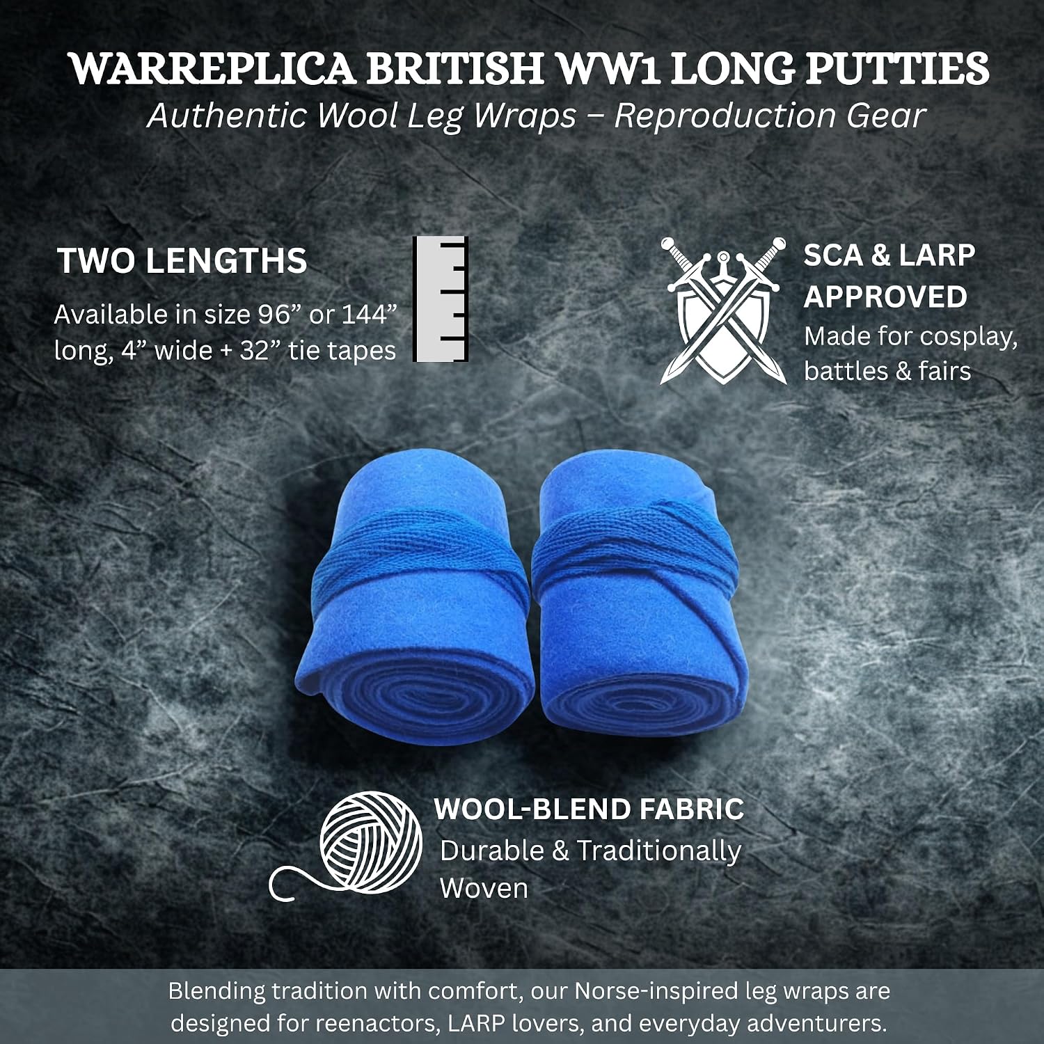 warreplica WW1 US Army M1910 Puttees Leggings Wraps/WW1 US Army Leg Wraps Gear Putty–Historical Reproduction Military Gaiters