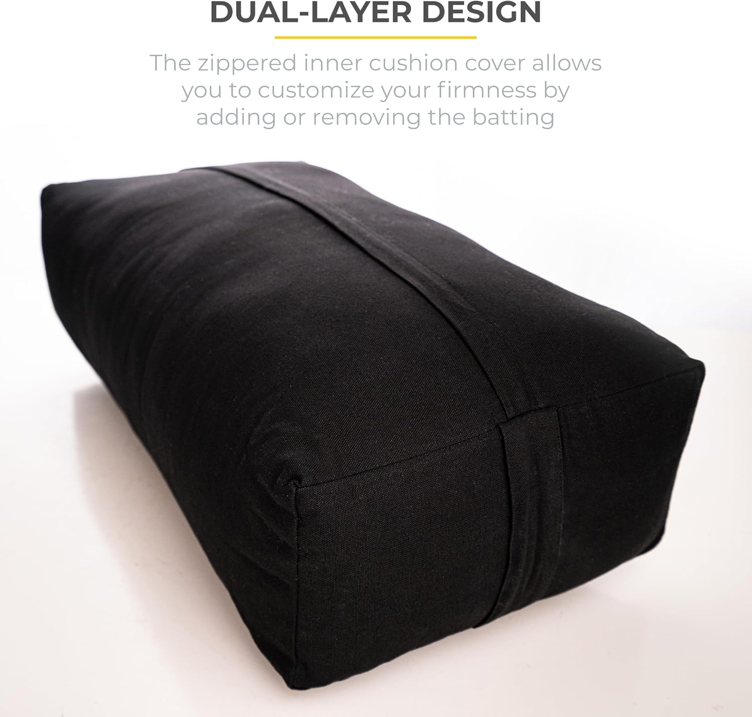 Firm Large Yoga Bolster, 24x12x6in