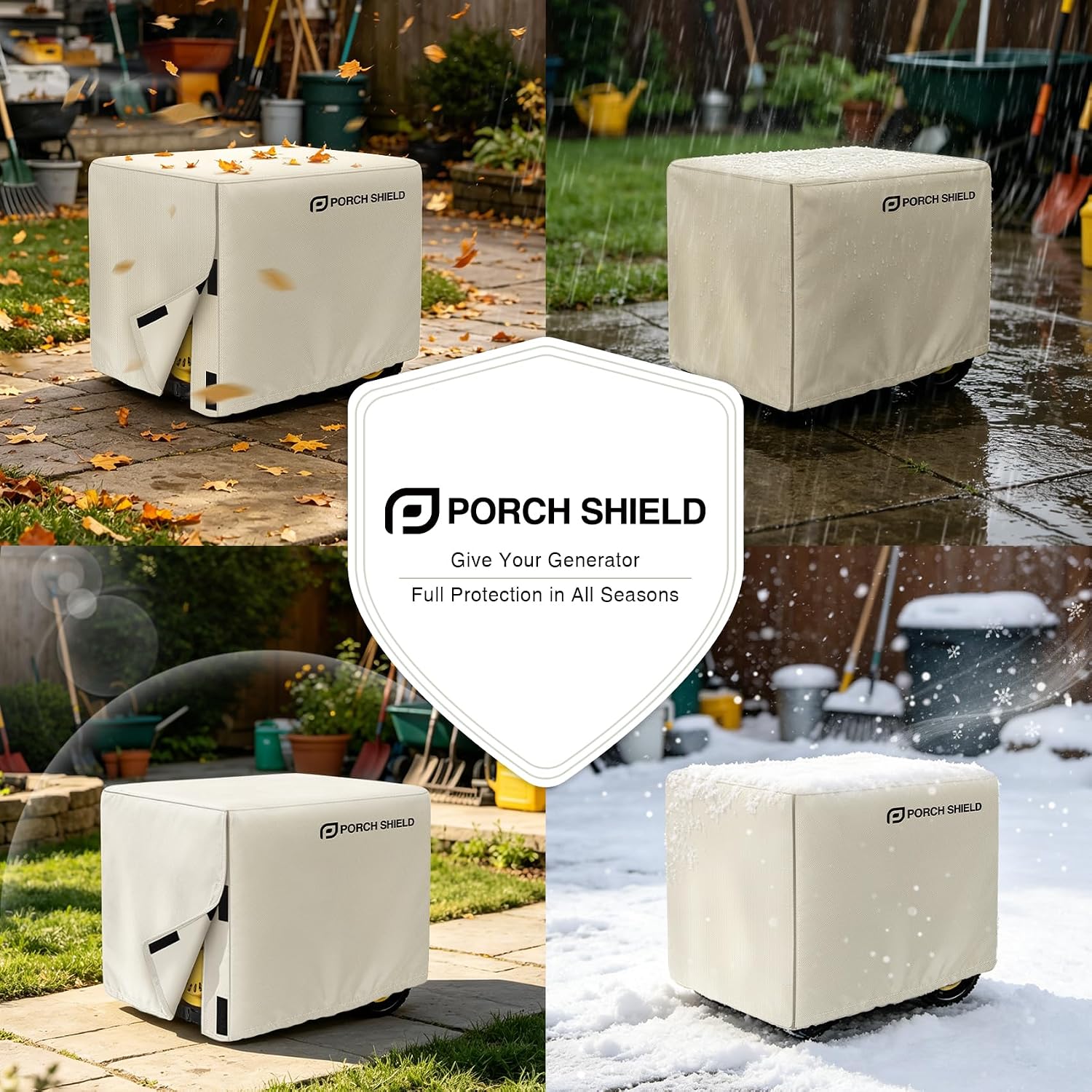 Porch Shield Waterproof Universal Generator Cover 32 x 24 x 24 inch - for Most Generators 5000-10000 Watt, Black