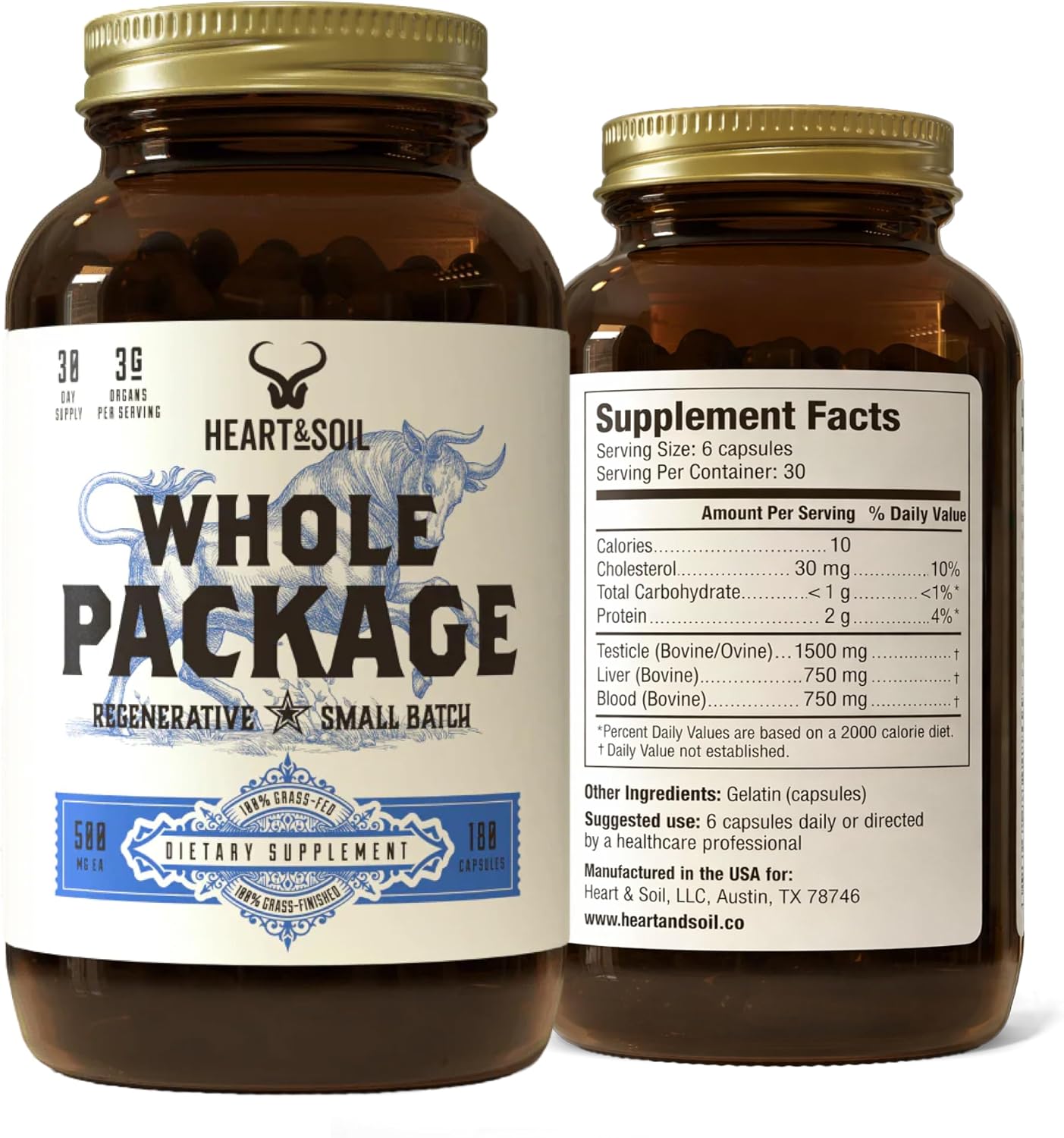 HEART & SOIL Whole Package Supplement, 180 Capsules