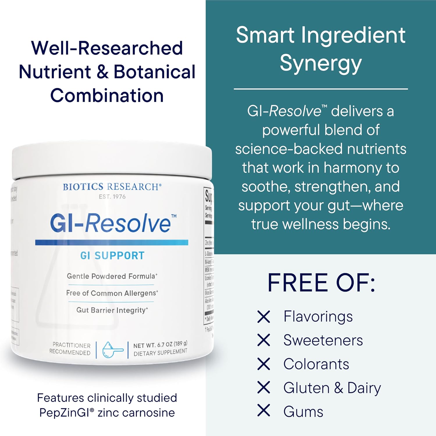 BIOTICS RESEARCH GI Resolve™ Advanced L-Glutamine Powder Formula for Gut Lining Support & Healing - Optimal Gastrointestinal Function - Premium