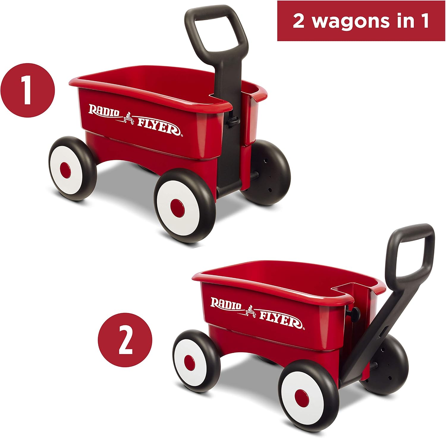 Radio Flyer Push & Pull Walker Wagon with Teddy Bear, Ages 1-4 Years, Red