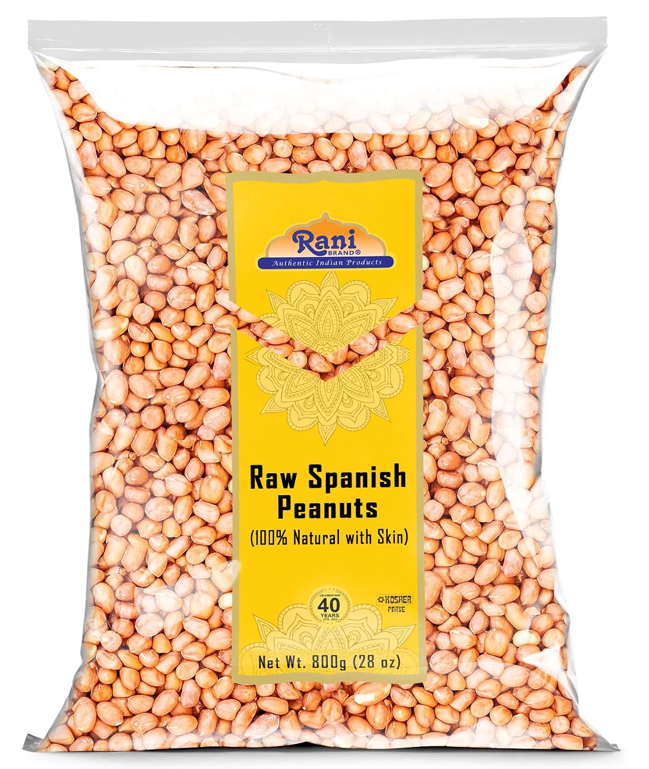 Rani Peanuts, Raw Whole With Skin (uncooked, unsalted) 14oz (400g) ~ All Natural | Vegan | Kosher | Gluten Friendly | Fresh Product of USA ~ Spanish Grade Groundnut/Red-skin