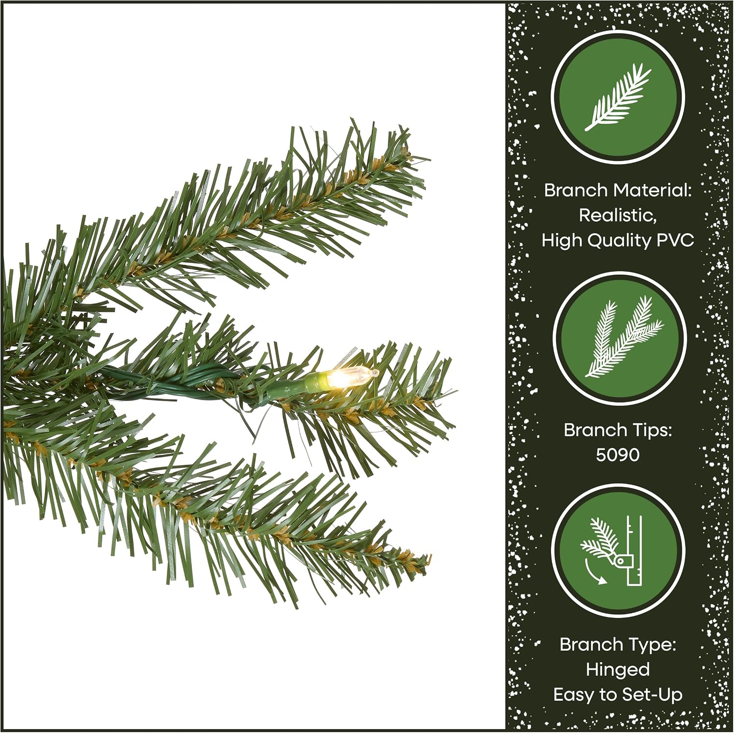 National Tree Company 7.5ft Pre-Lit Dunhill Fir Artificial Christmas Tree | 700 LED Lights, 10 Light Functions, 2,514 Tips, Foot Pedal, Includes Stand, Green