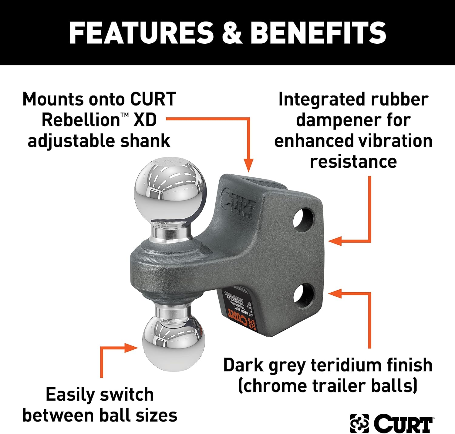 Replacement Rebellion XD Dual Ball, 2" & 2-5/16", Up to 15K