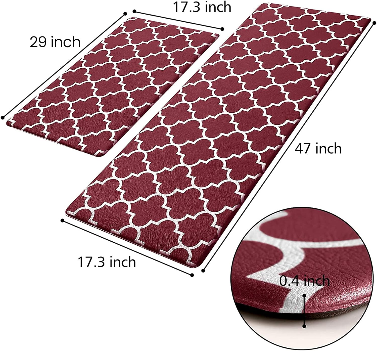 KMAT Kitchen Mat Set of 2,Cushioned Anti-Fatigue Kitchen Mats for Floor