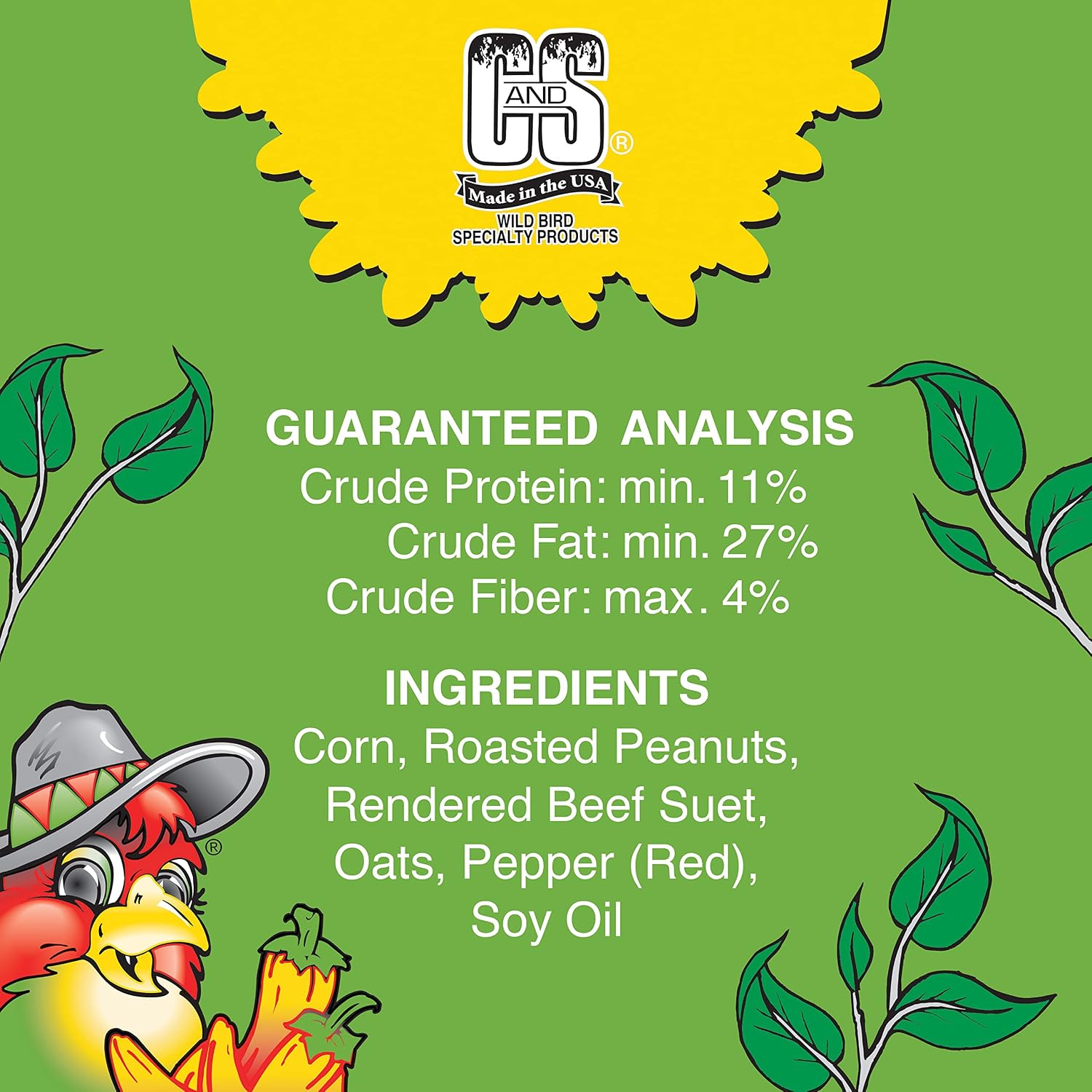 C&S CS12553 11.75 Oz Hot Pepper Delight Wild Bird No Melt Suet Dough