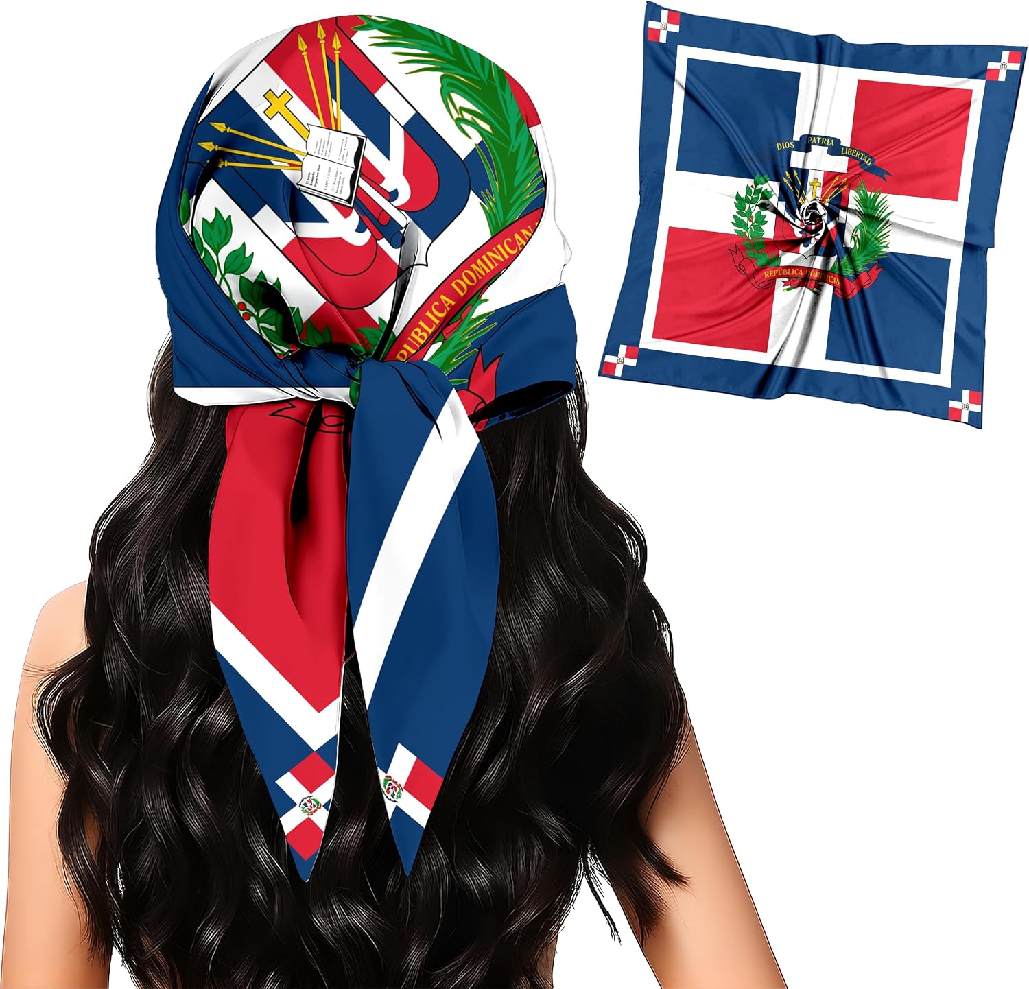 Fashion Bandana Women,Flag Silk Scarf,27.5x27.5 Large Square bandanas,Satin Hair for Sleeping,Travel,for Gift