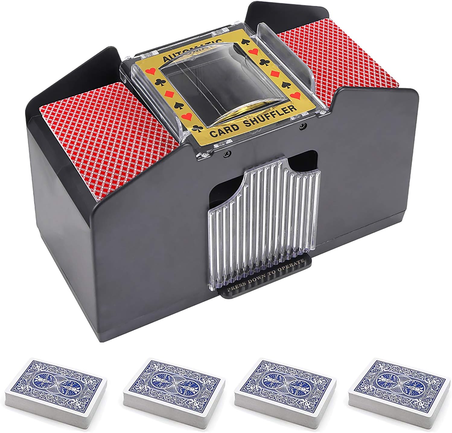 Automatic Card Shuffler for Five Crowns Card Game, Battery Operated Poker Shuffling Machine, Poker Card Shuffler