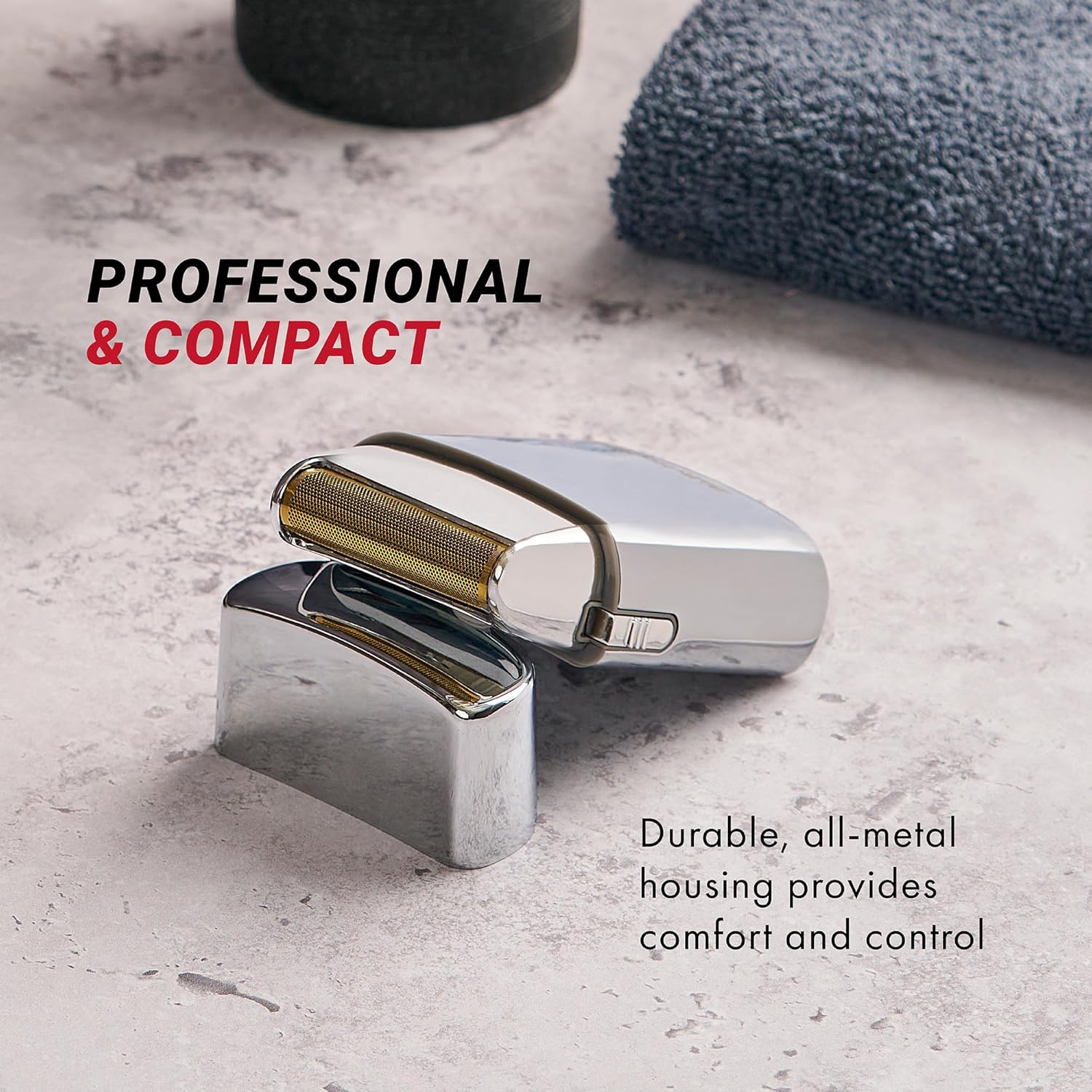 BaBylissPRO METALFX Single Foil Shaver, Handheld Razor for Travel, Portable Cordless Close Face Shaver for Head, Beard, & Neck