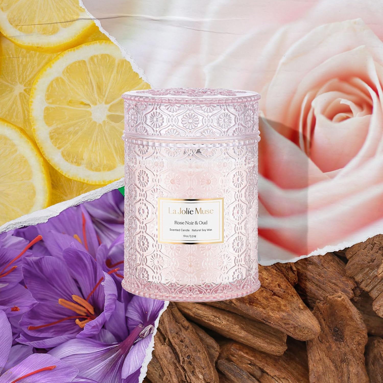 LA JOLIE MUSE Starlit Fir Pine Scented Candles for Home,19 oz Natural Soy