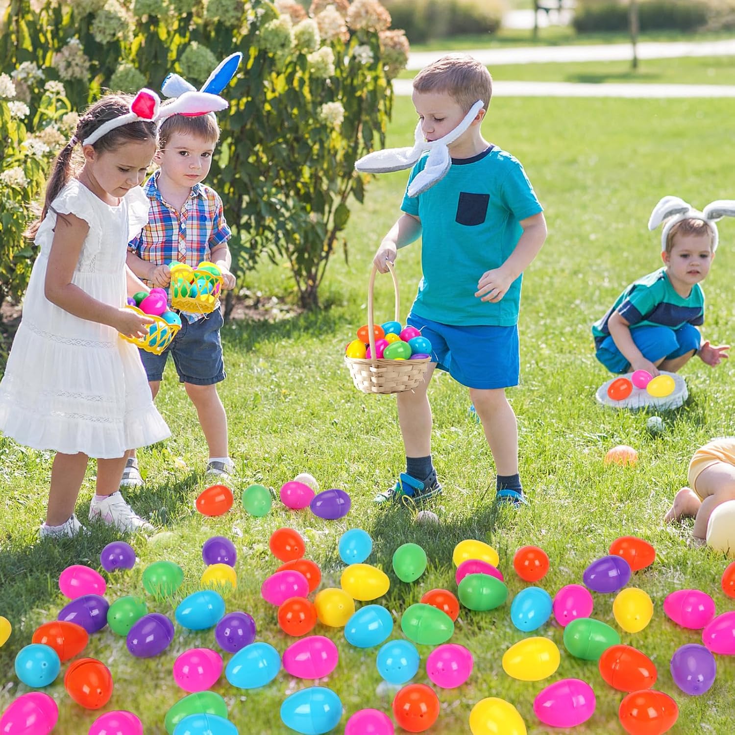 YEAHBEER 288 Easter Eggs -2.36" Bright Colors Plastic Easter Eggs Empty for Easter Hunt, Easter Basket Stuffers, Party Favor, Classroom Prize Supplies