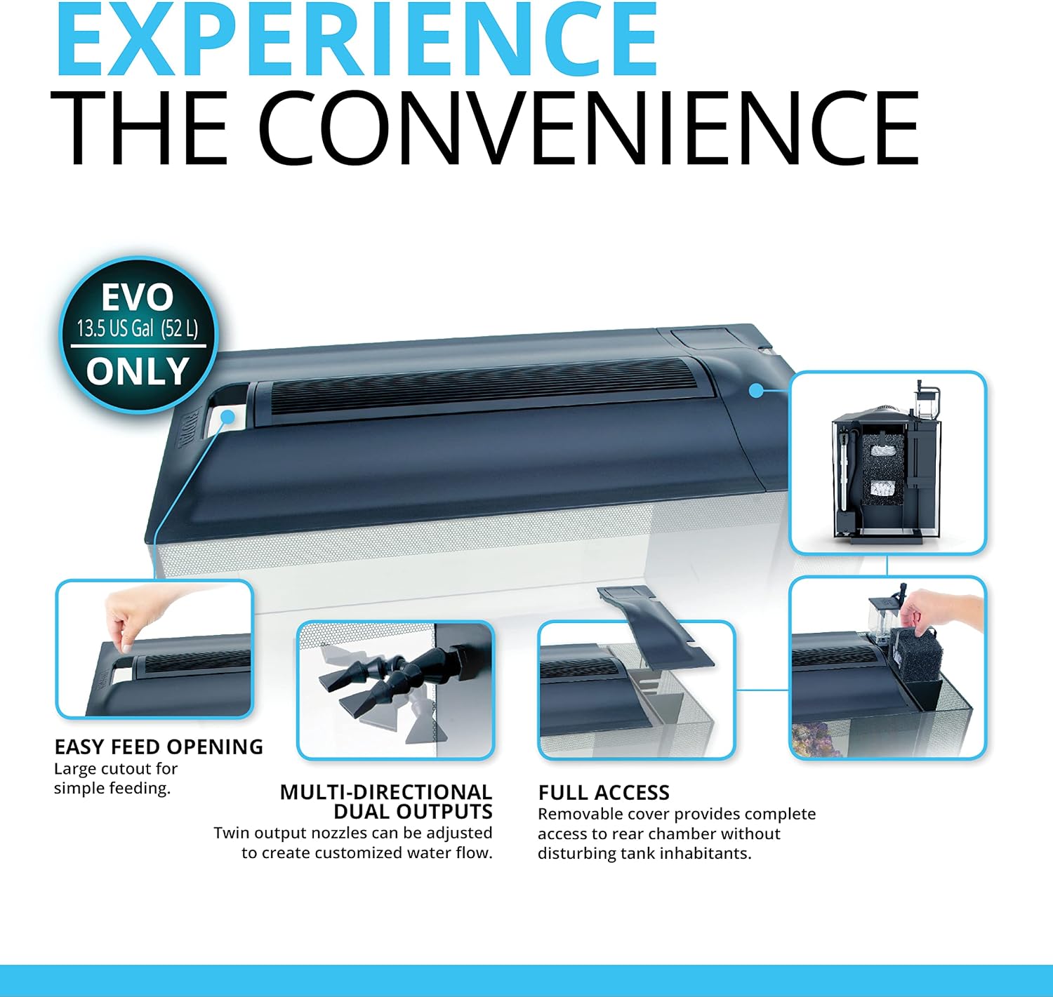Fluval Evo XII Saltwater Aquarium Kit, 13.5 Gal. | Saltwater Fish Tank with Reef-Capable LED