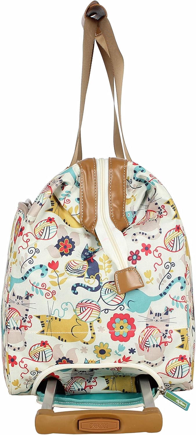 Lily Bloom Pattern 22 Inch Duffel Bag with 2-Rolling Wheels, Weekender Overnight Travel Lightweight Carry-On Suitcase For Women