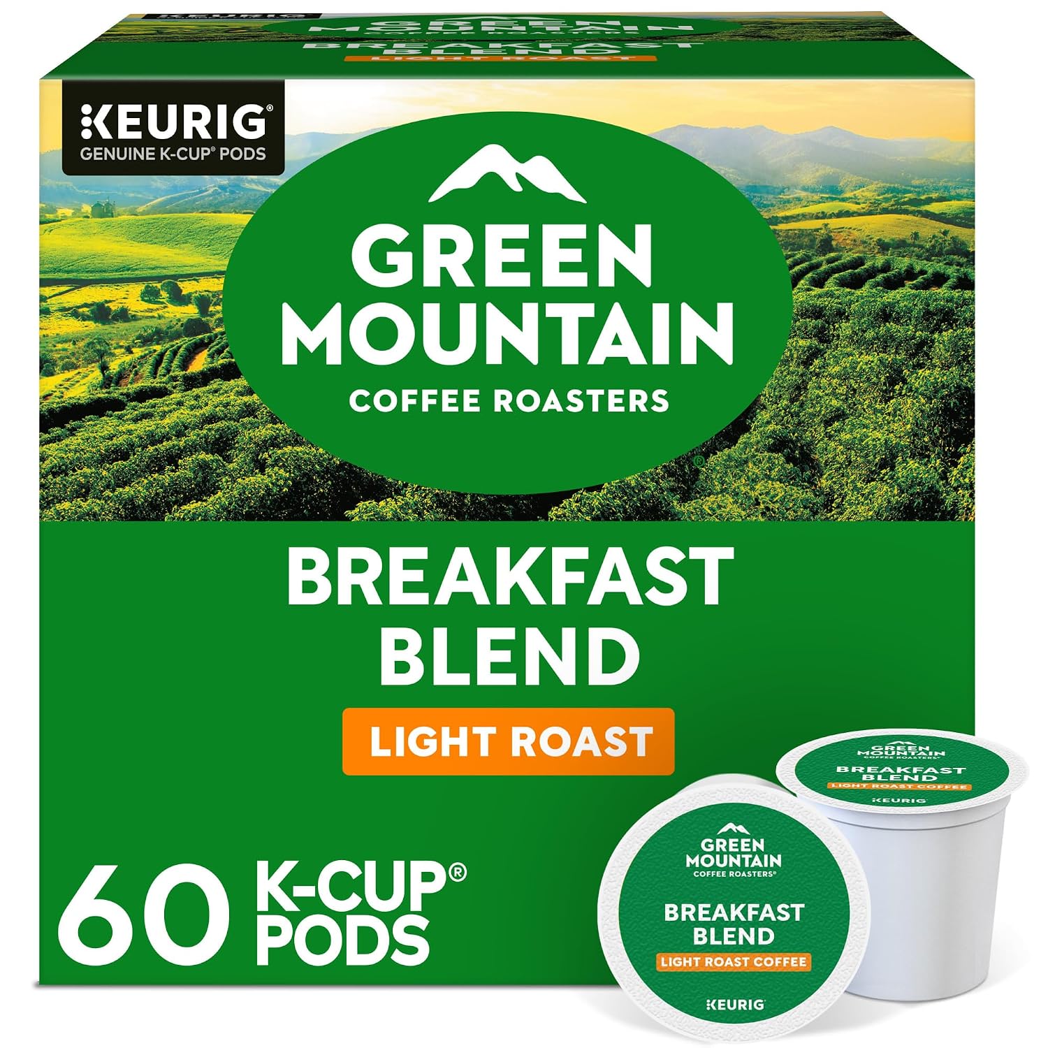 Green Mountain Coffee Roasters Breakfast Blend Single-Serve Keurig K-Cup Pods, Light Roast Coffee, 96 Count