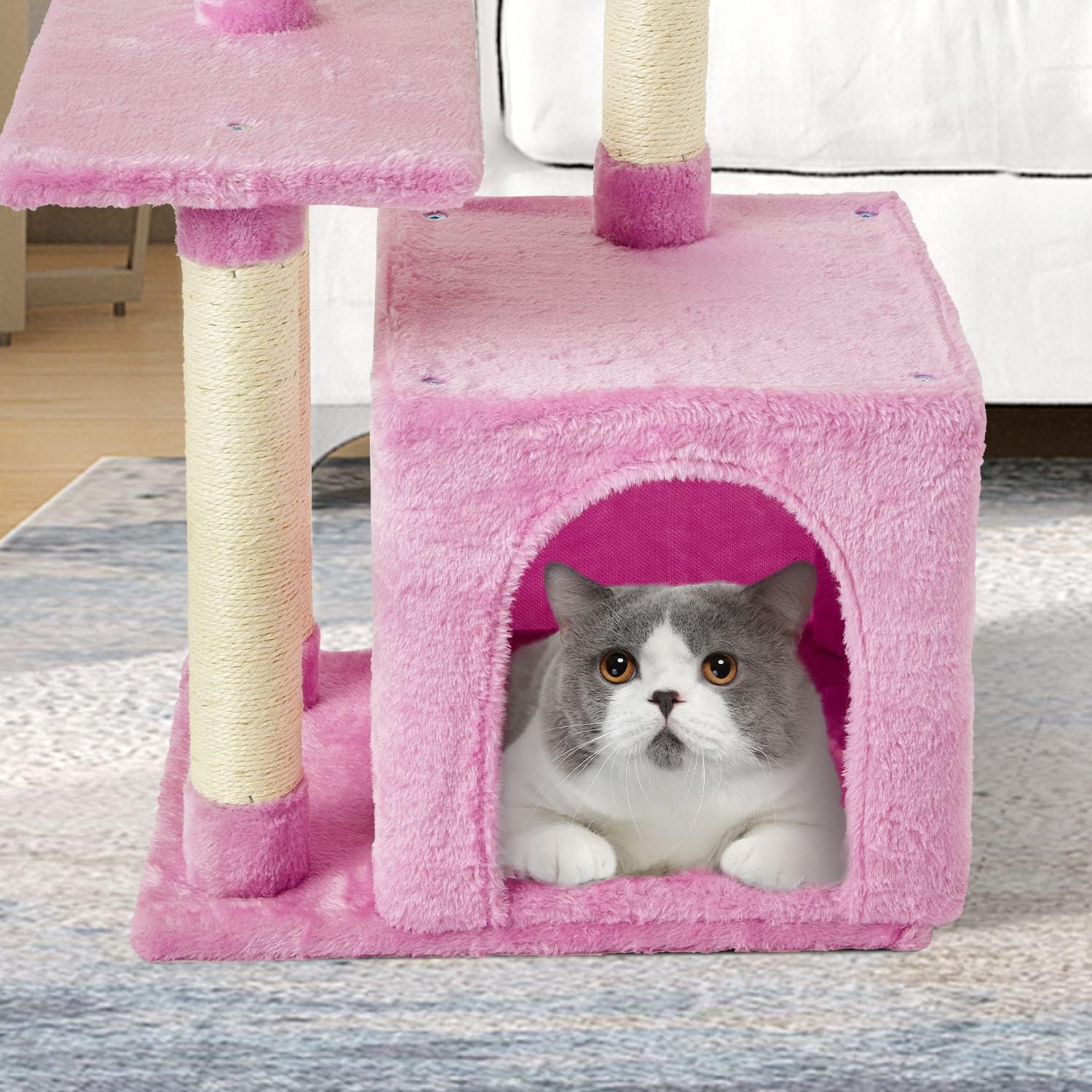 Cute Cat Tree Kitten Cat Tower Condo Cat Furniture Sisal Scratching Posts G