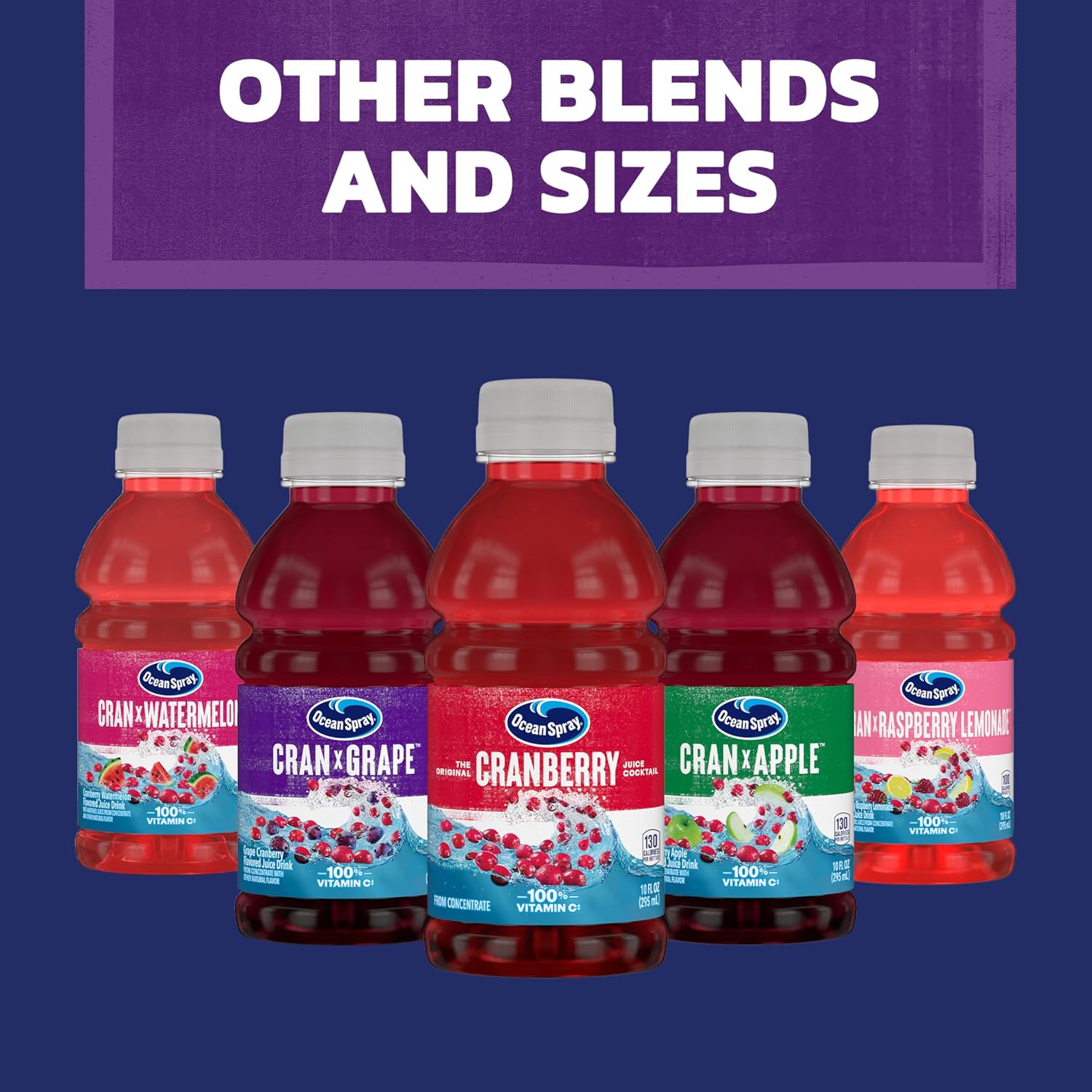 Ocean Spray® Cran-Grape® Juice Drinks, 10 Ounce Bottles, 6 Count | Ocean Spray® Cran-Grape® Juice Drinks, Made with Real Fruit Juice, 10 Fluid Ounce Bottles, 6 Count