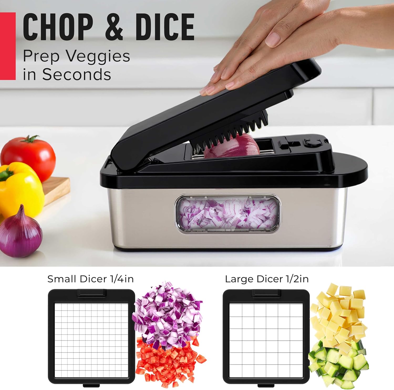 Mueller The Real Original Pro Vegetable Chopper & Mandoline Slicer, 10-in-1
