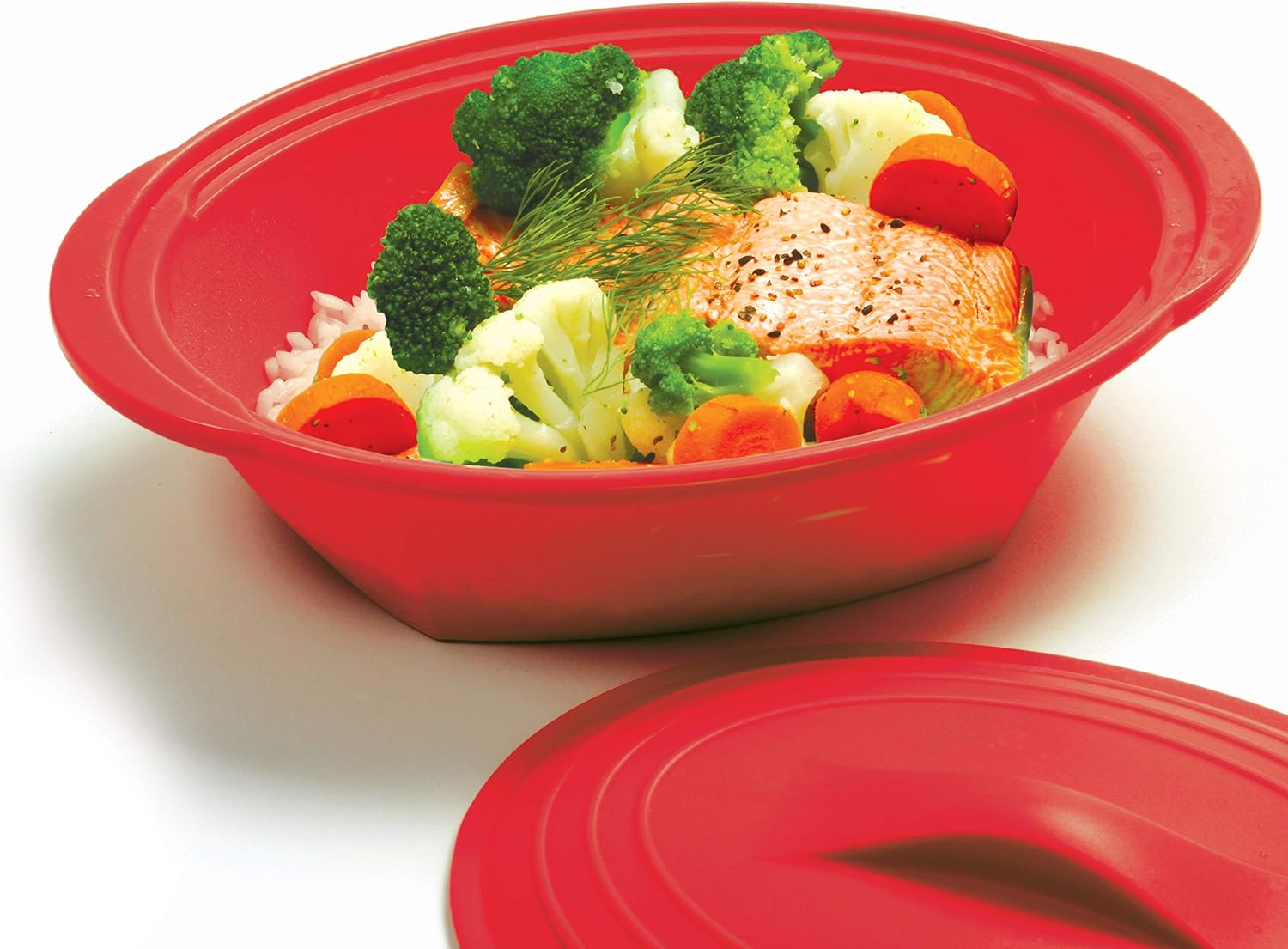 Norpro, Red Silicone Steamer with Insert, 32 oz